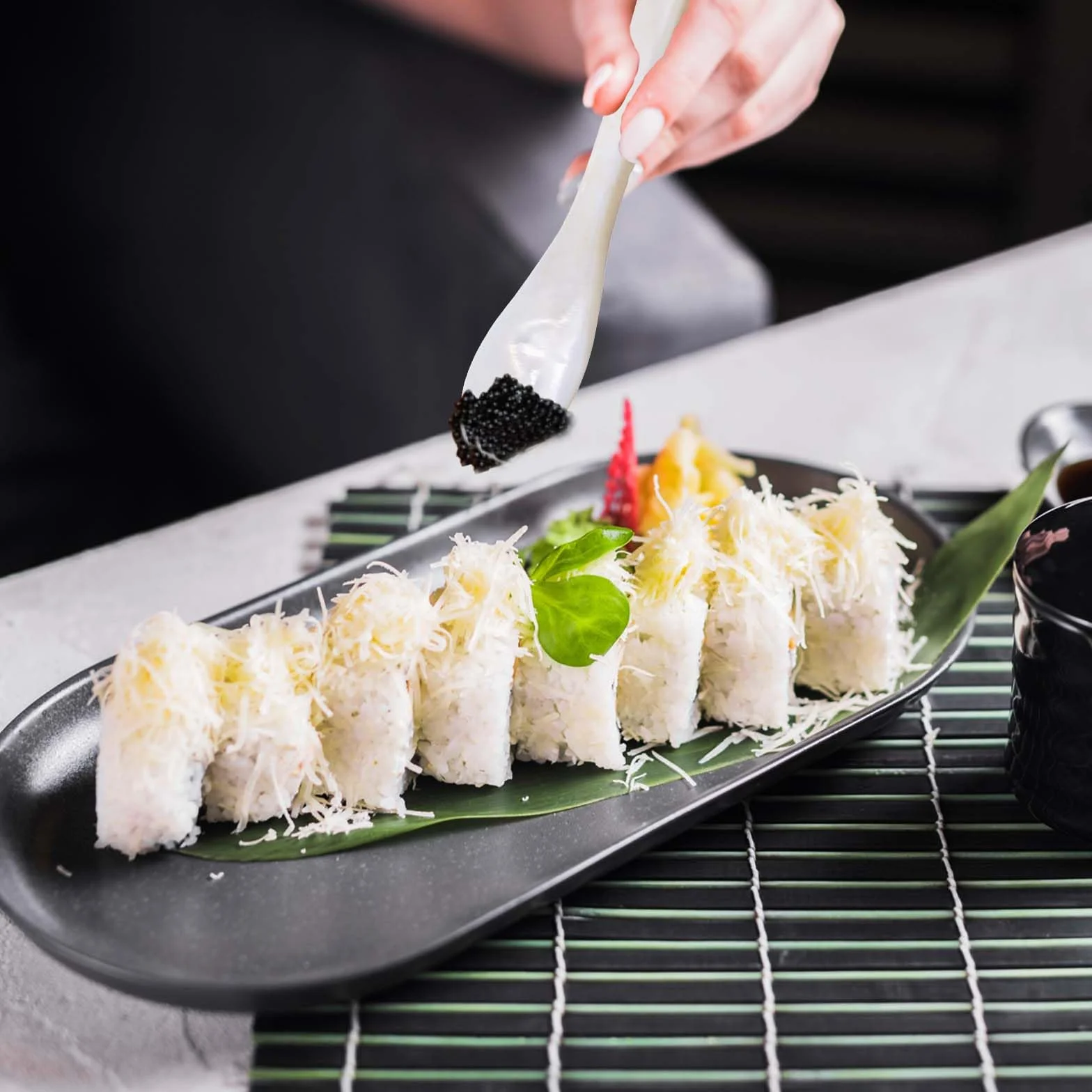 Łyżka do kawioru, z masy perłowej z okrągłym uchwytem do lodów, jajek, kawy, soli, cukru, ciasta, serwowania restauracji, 3 szt