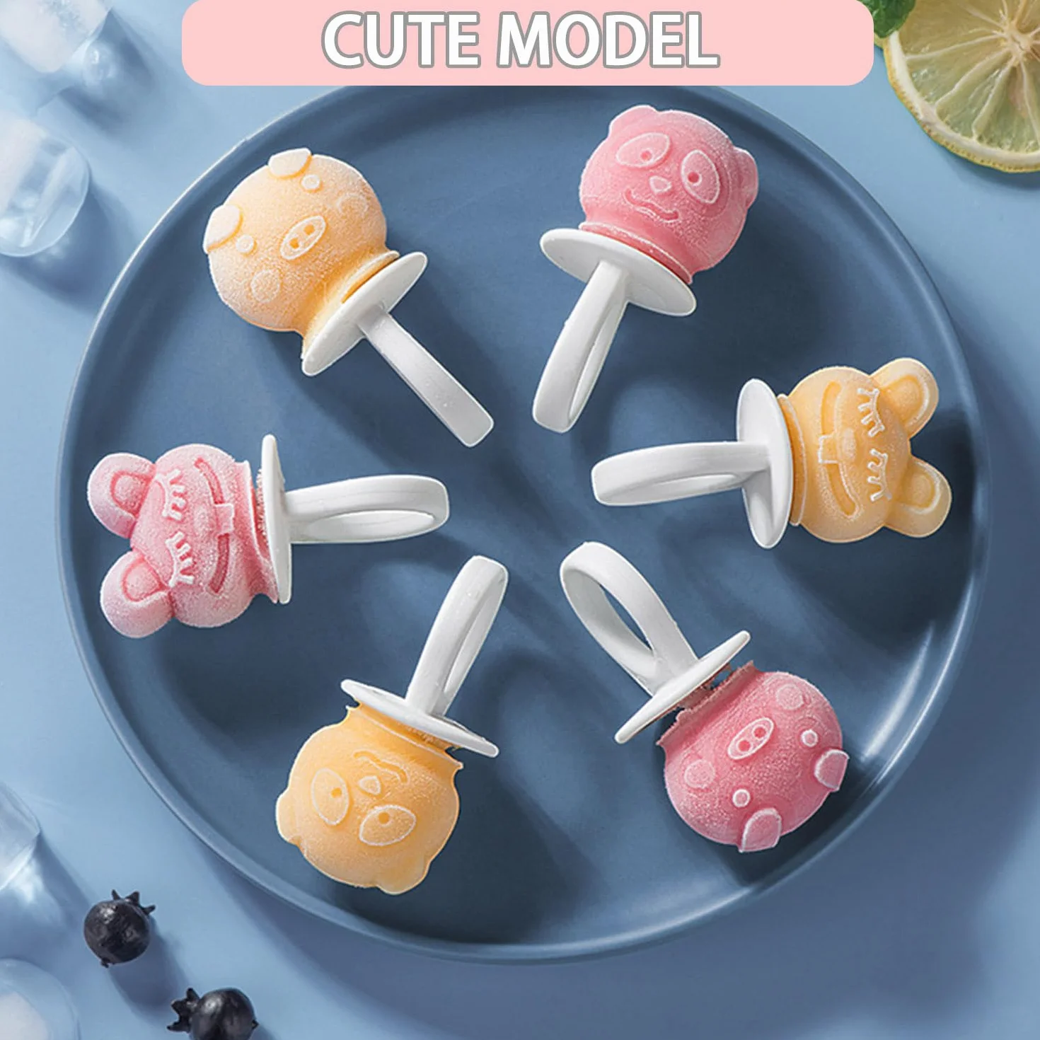 Silikonowe foremki do lodów dla dzieci, 6 sztuk, mini Popsicle
