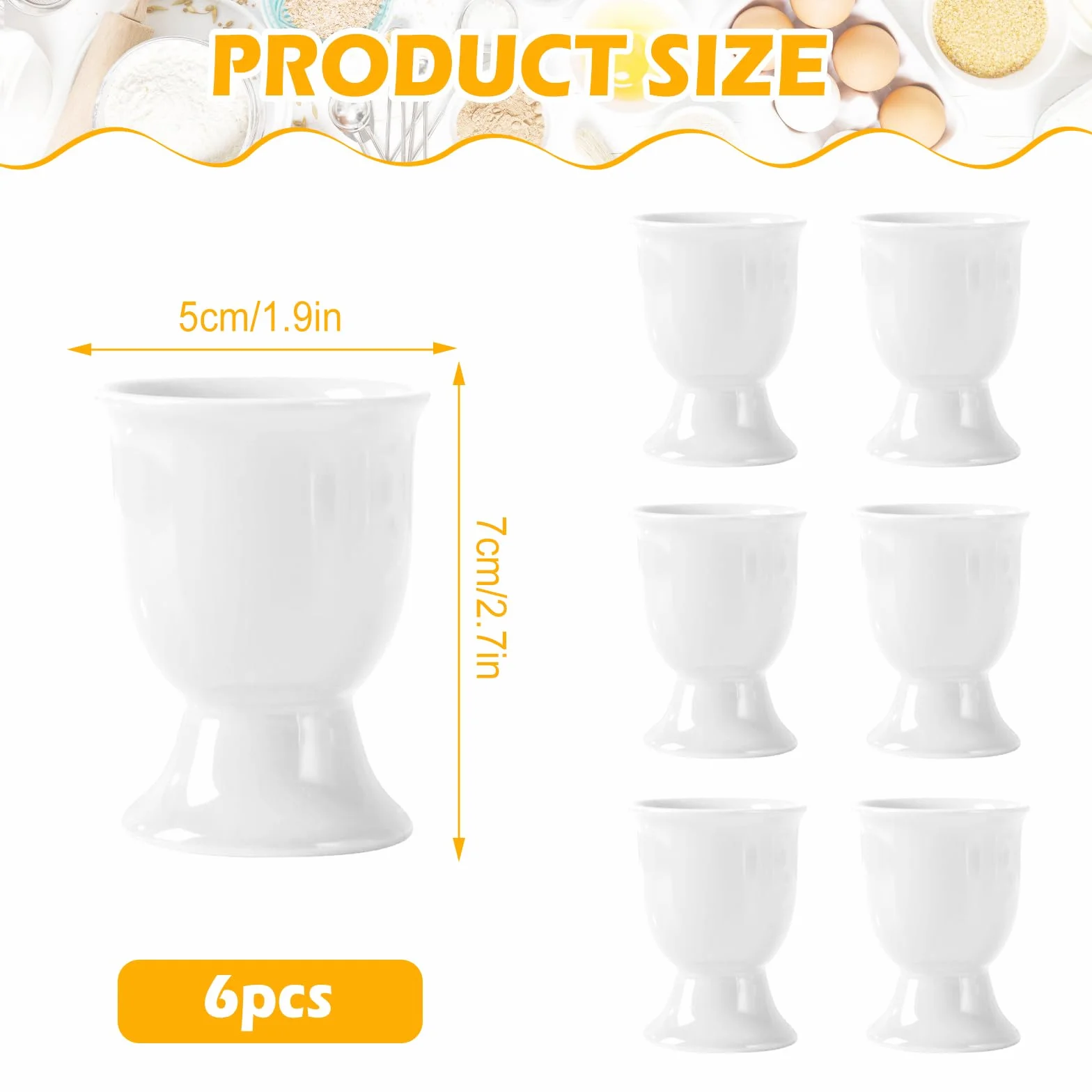 Ceramiczne kieliszki do jajek 6-pak kolorowe