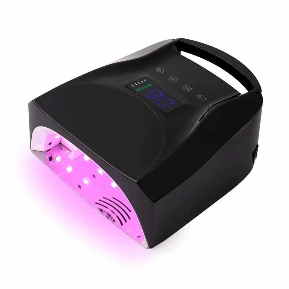 Lampa UV do paznokci, Lampa LED UV do paznokci o dużej mocy 96 W ładowania Suszarka Czerwone koraliki świetlne utwardzania lakieru Manicure Elektryczny aceton Protect(Gold)