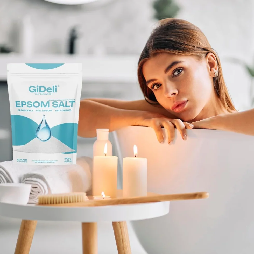 GiDeli Epsom sól do kąpieli Epsom Sól epsom siarczan magnezu gorzka sól siarczan magnezu czysty siedmiowodny, jakość farmaceutyczna. (500g)