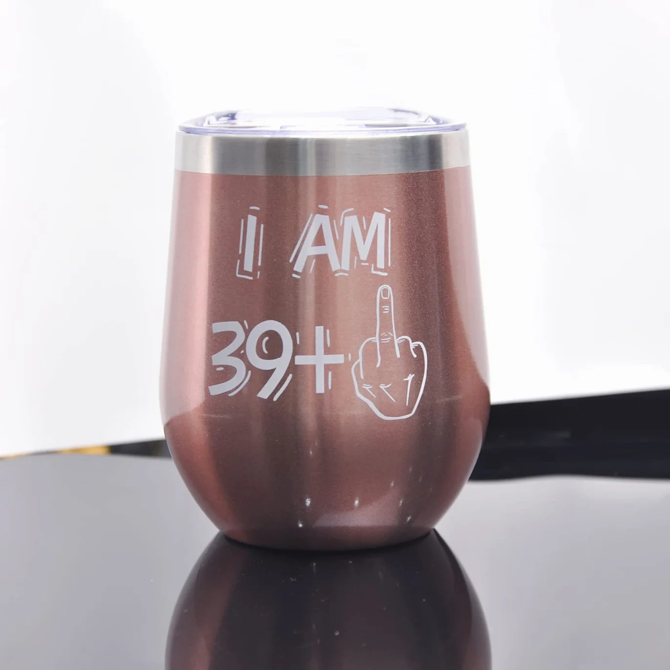 BOKALAKA kubek do wina stal nierdzewna 350 ml prezent na 40 urodziny