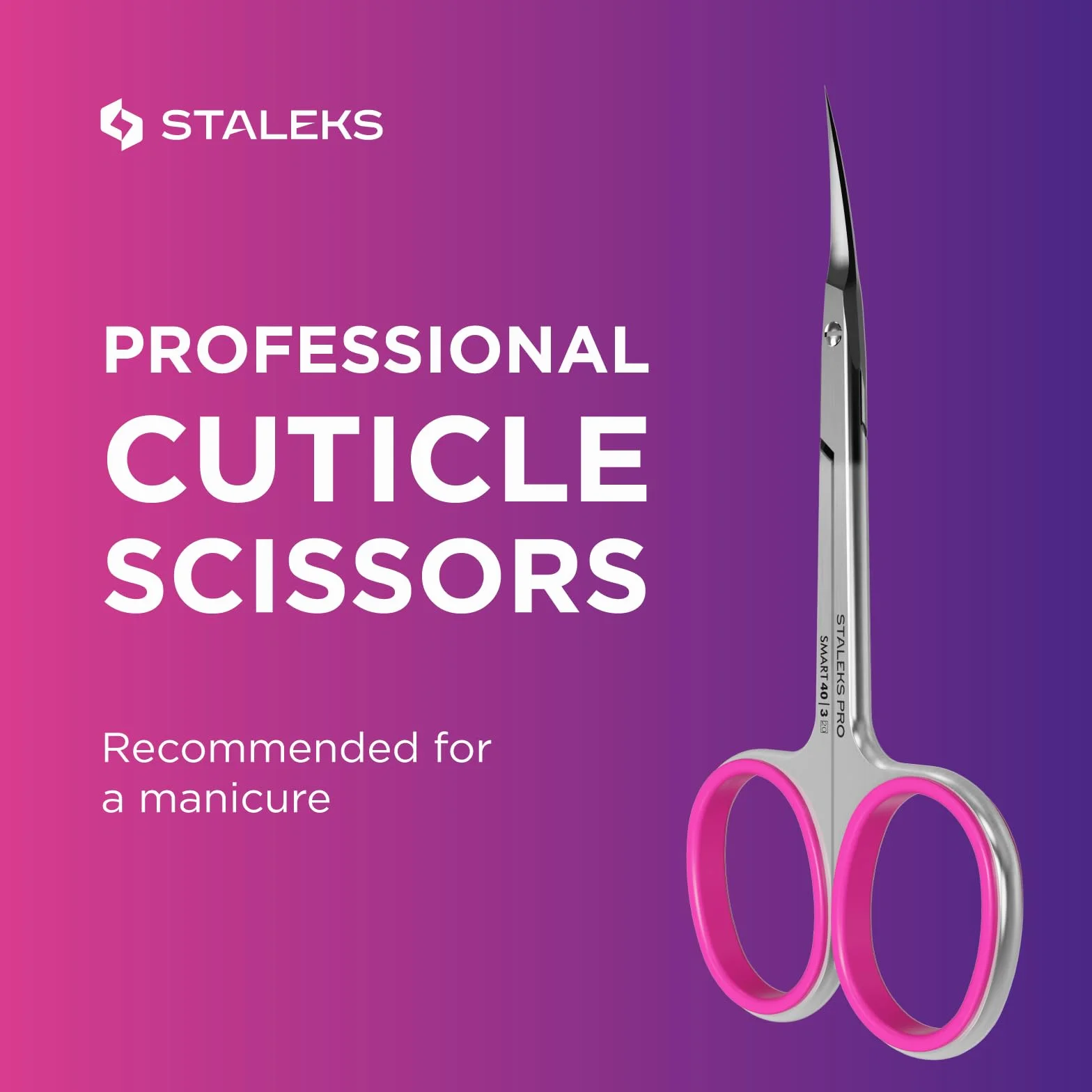 Nożyczki do skórek manicure pedicure duże uchwyty Smart SS-40/3 Staleks proste wydłużone uchwyty