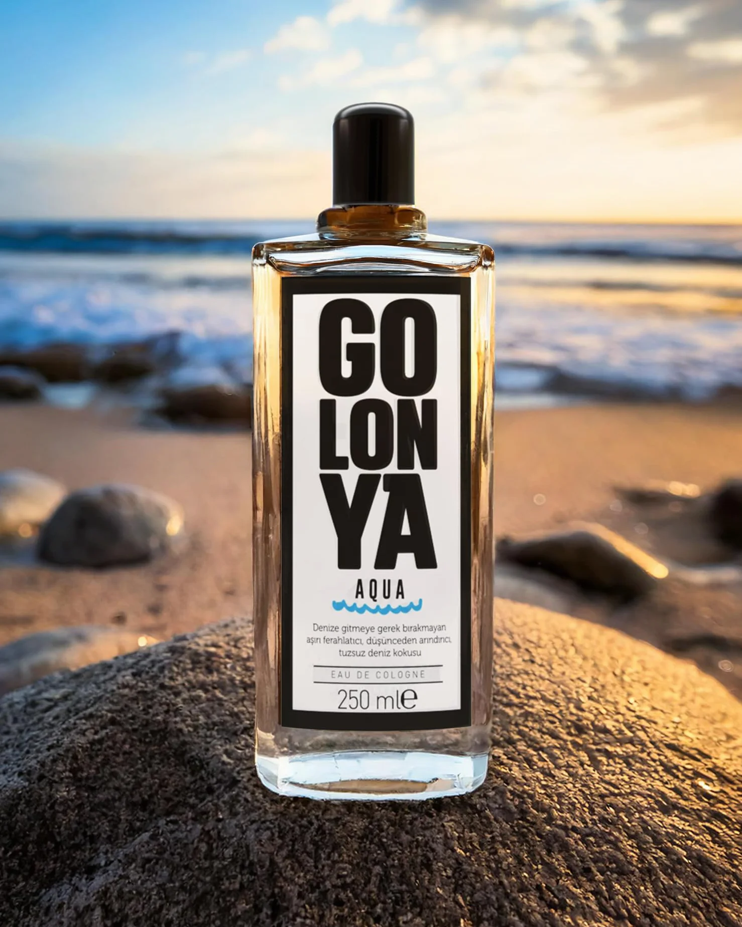 AQUA - Butelka wody kolońskiej - Butelka Kolonya 250ml - Orzeźwiający - Intensywny - Zapach morski - Perfumy unisex utrzymujące się przez długi czas