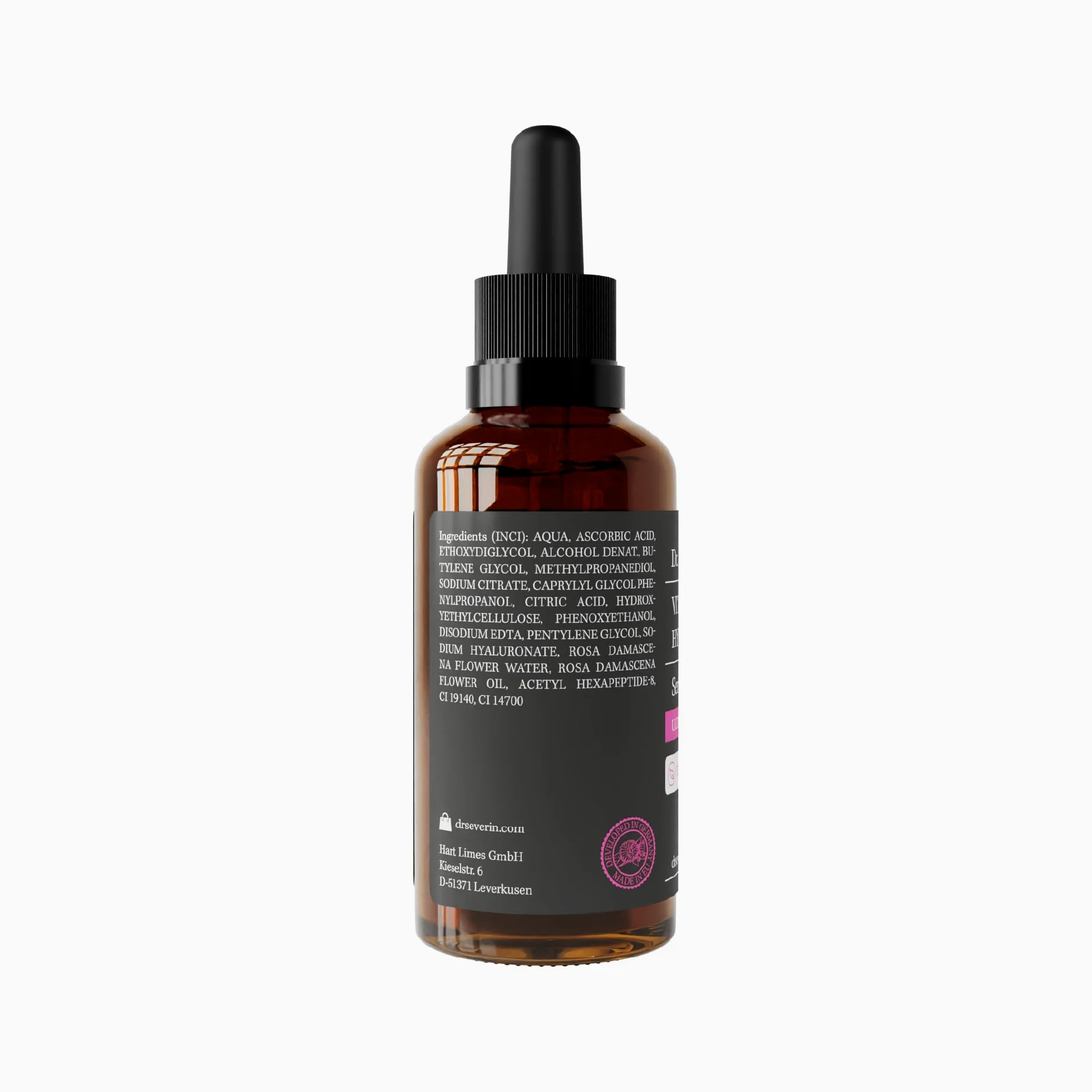 Dr. Severin 12% serum hialuronowe z witaminą C, ultra 50 ml, wysoko skoncentrowane serum do twarzy, z kwasem hialuronowym, rozjaśniające, przeciwstarzeniowe, przeciwzmarszczkowe, również przeciwko