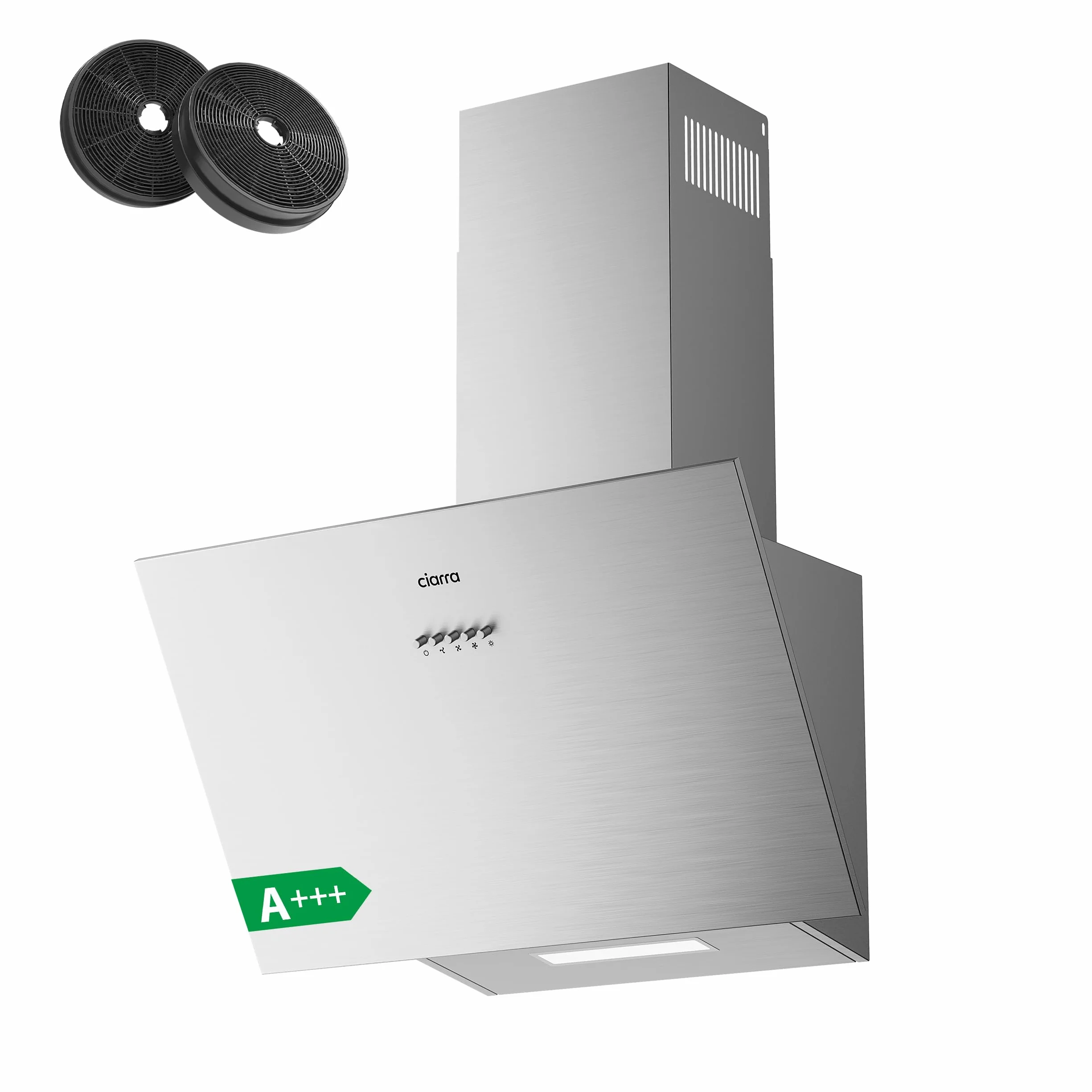 CIARRA CBCS6762A okap pochylony 60 cm 650 m³/h recyrkulacja stal nierdzewna srebrny