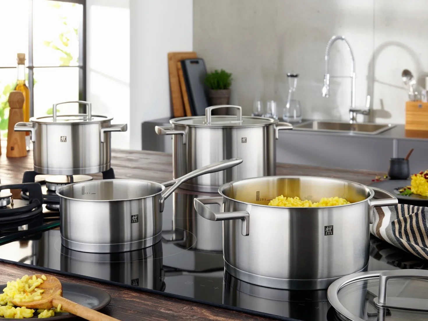 ZWILLING Kochtopf-Set 5-tlg. Edelstahl Induktionsgeeignet Vitality