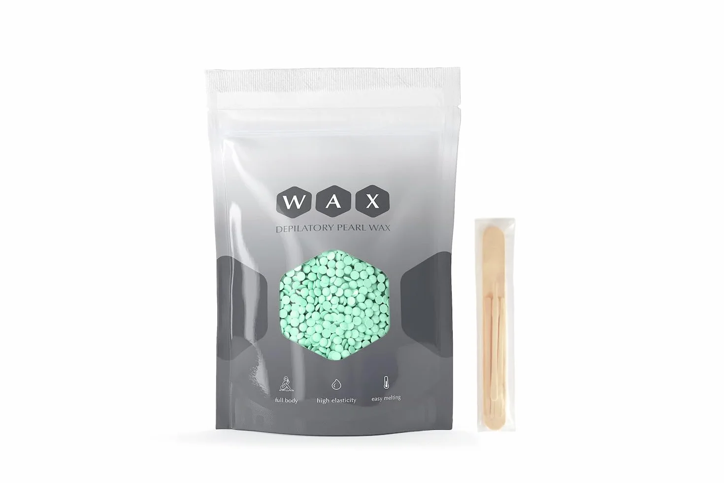 Wosk do depilacji w kuleczkach Aloe Vera 600g SELAS. Bezpaskowa depilacja wszystkich obszarów i rodzajów skóry, zawiera 6 szpatułek o różnych rozmiarach. Goracy wosk, granulki wosku, depilacja woskiem