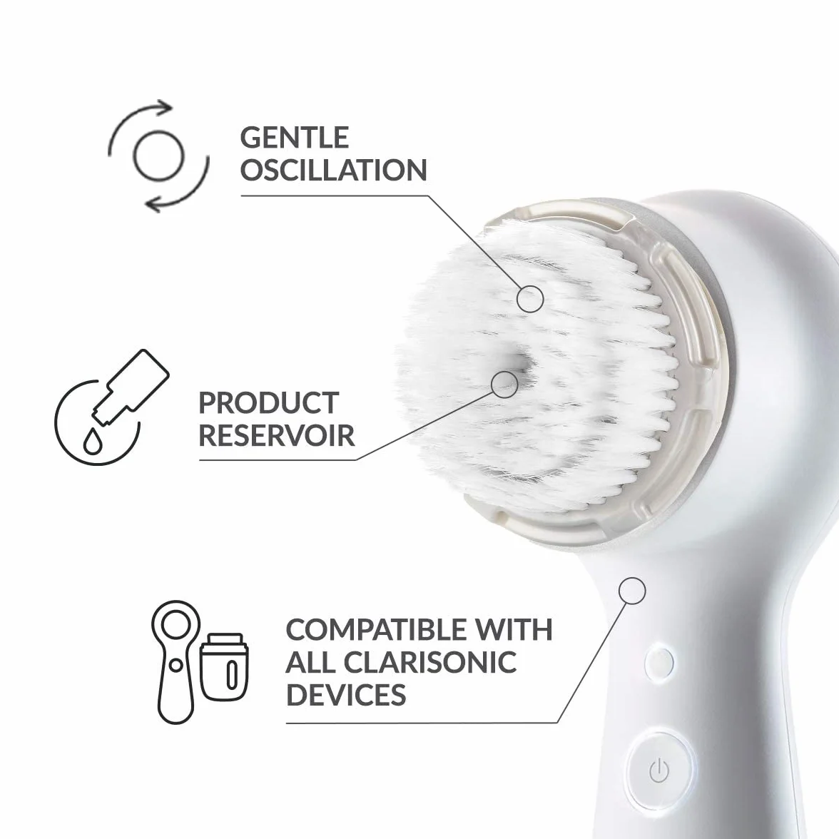 Brushot Luxe kaszmirowa głowica szczotki do oczyszczania twarzy kompatybilna z Clarisonic Mia 1, Mia 2, Mia Fit, Alpha Fit, Smart Profile Uplift i Alpha Fit, 2 sztuki