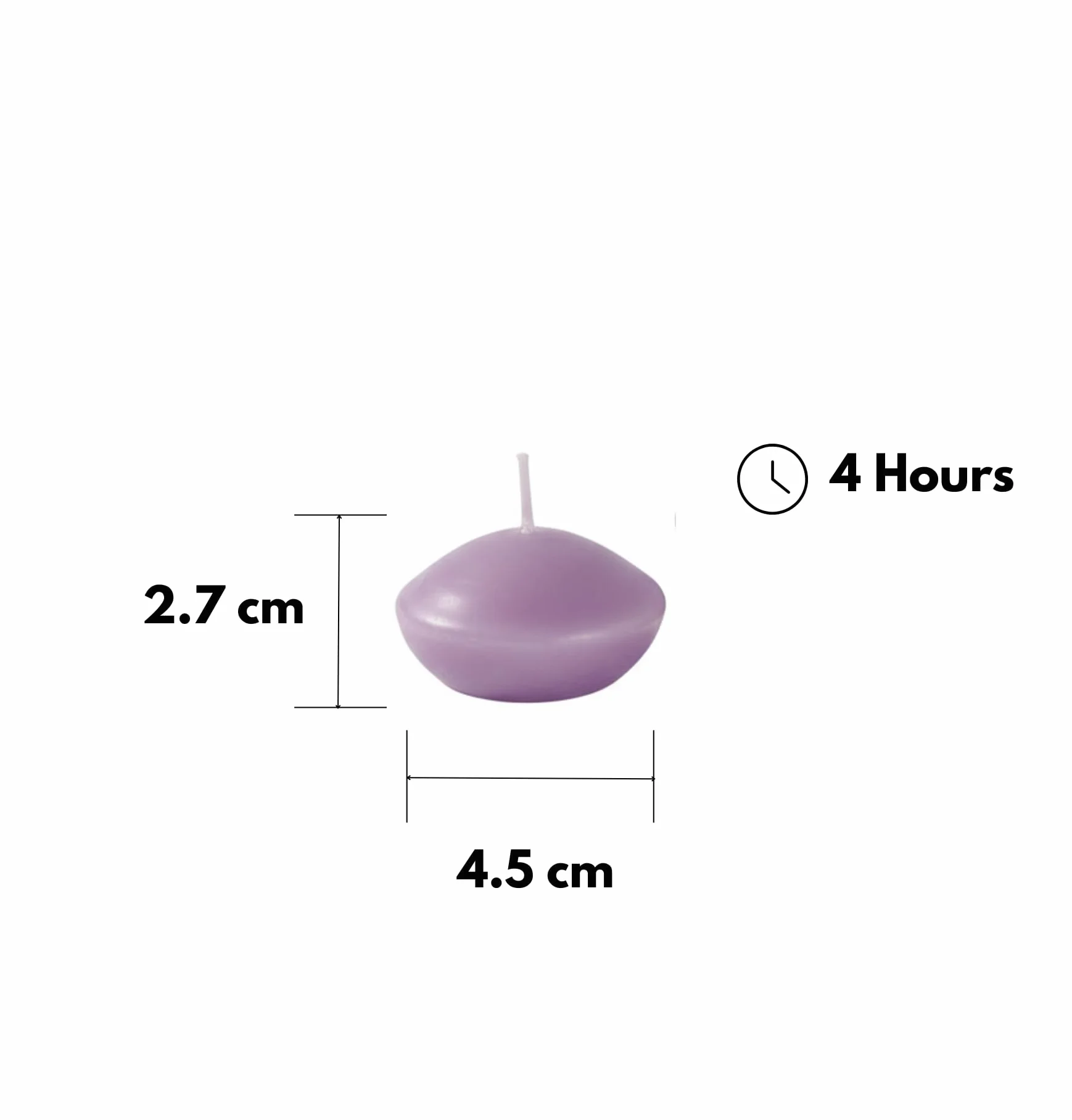 Pływające świece o średnicy 4,5 cm wysokości 2,7 cm - 20 szt. - Kolor fioletowy - proszek Cereria Di Giorgio