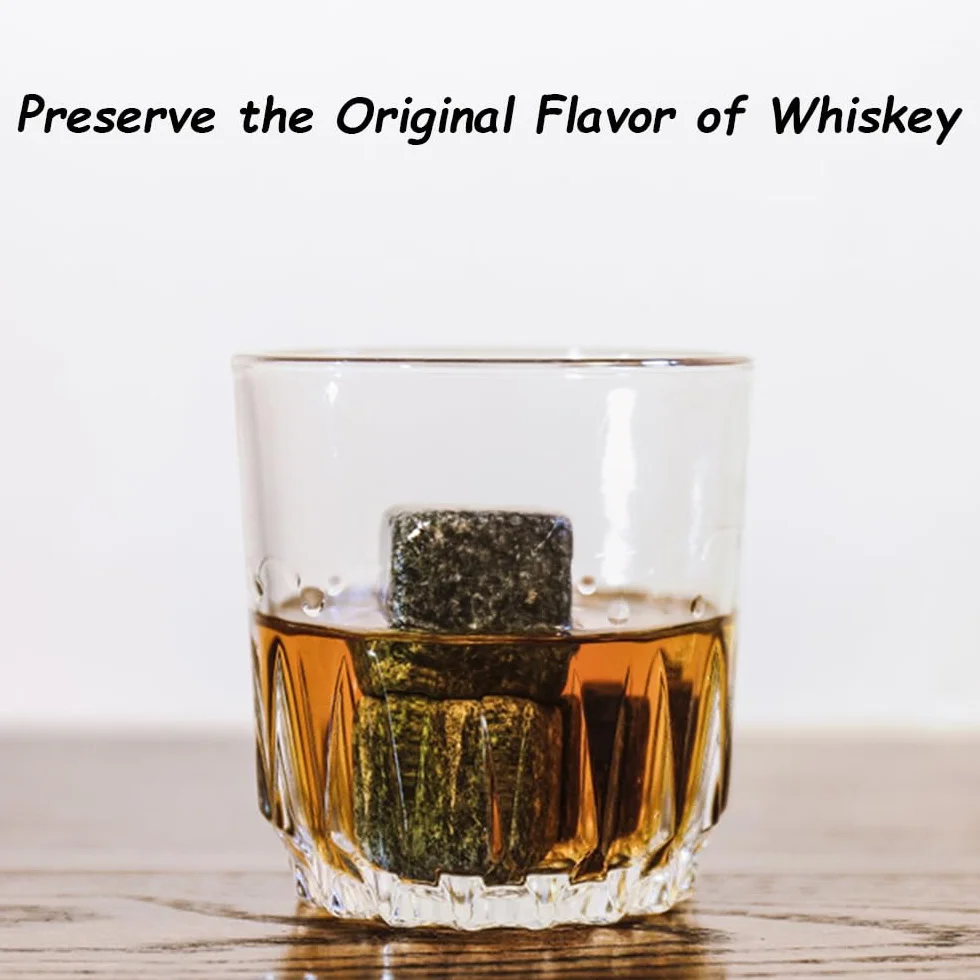 Granitowe kostki lodu do whisky wielokrotnego użytku 9 sztuk