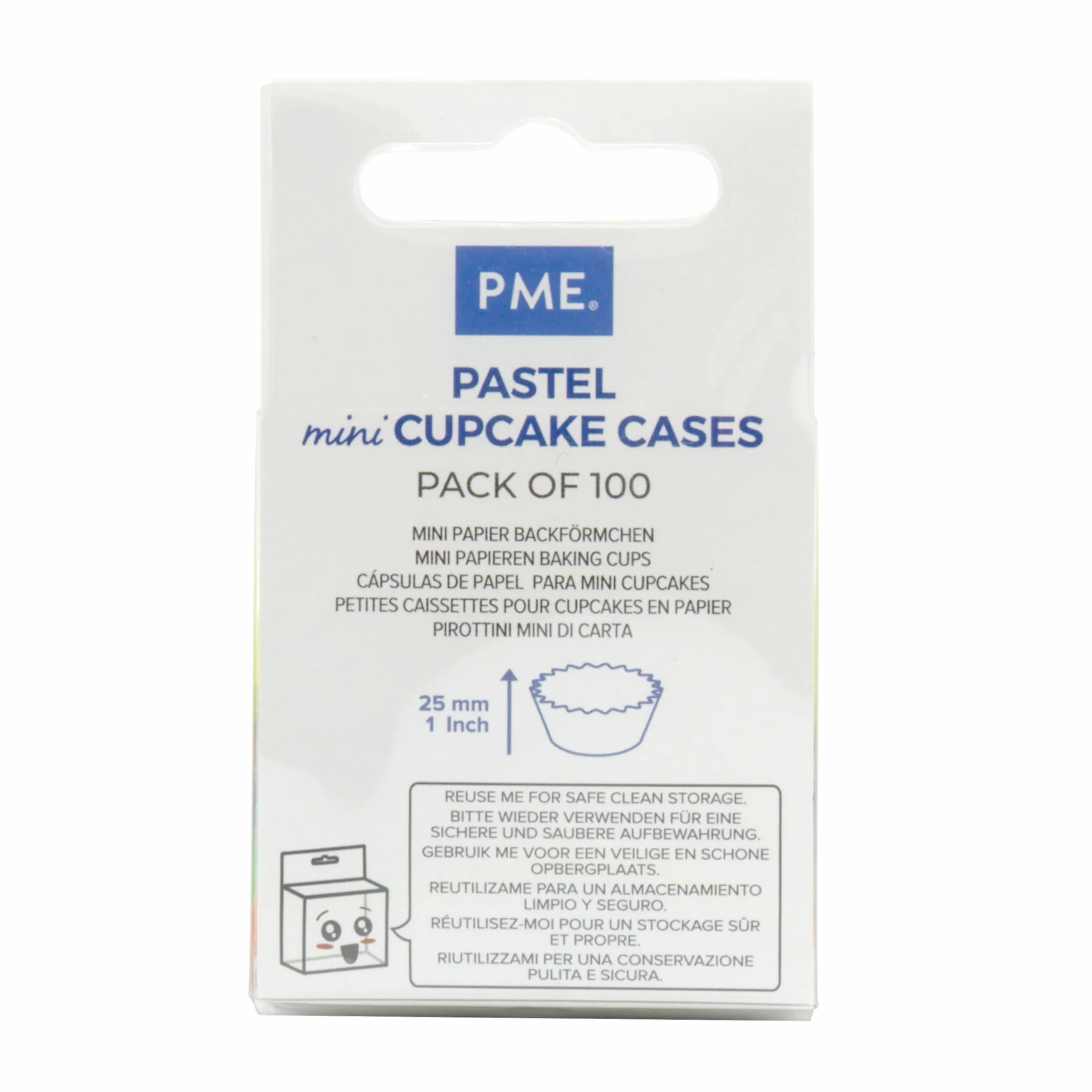 PME Pastelowy papier foremki do pieczenia babeczek mini 100 sztuk
