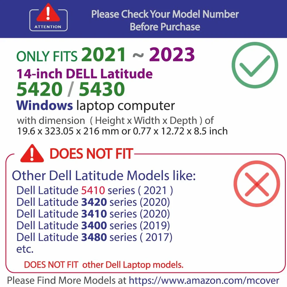 mCover Etui ochronne kompatybilne z notebookiem Windows 2021~2022 14" Dell Latitude 5420 5421 5430 5431 Windows Notebook Computer (nie pasuje do innych modeli Dell), niebieskie