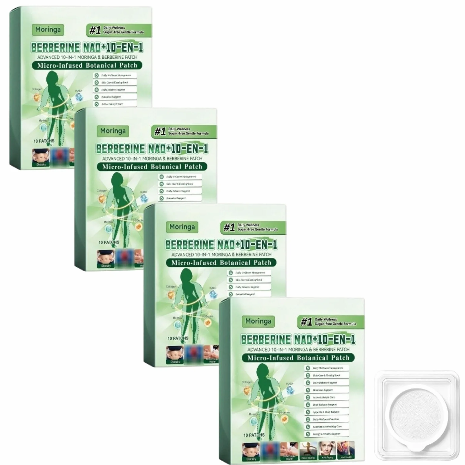 Moringa x Berberine 10 w 1, plaster odchudzający Nano Microneedle | Naturalne składniki, łatwe w aplikacji, niewidoczne pod ubraniem, idealne dla mężczyzn i kobiet