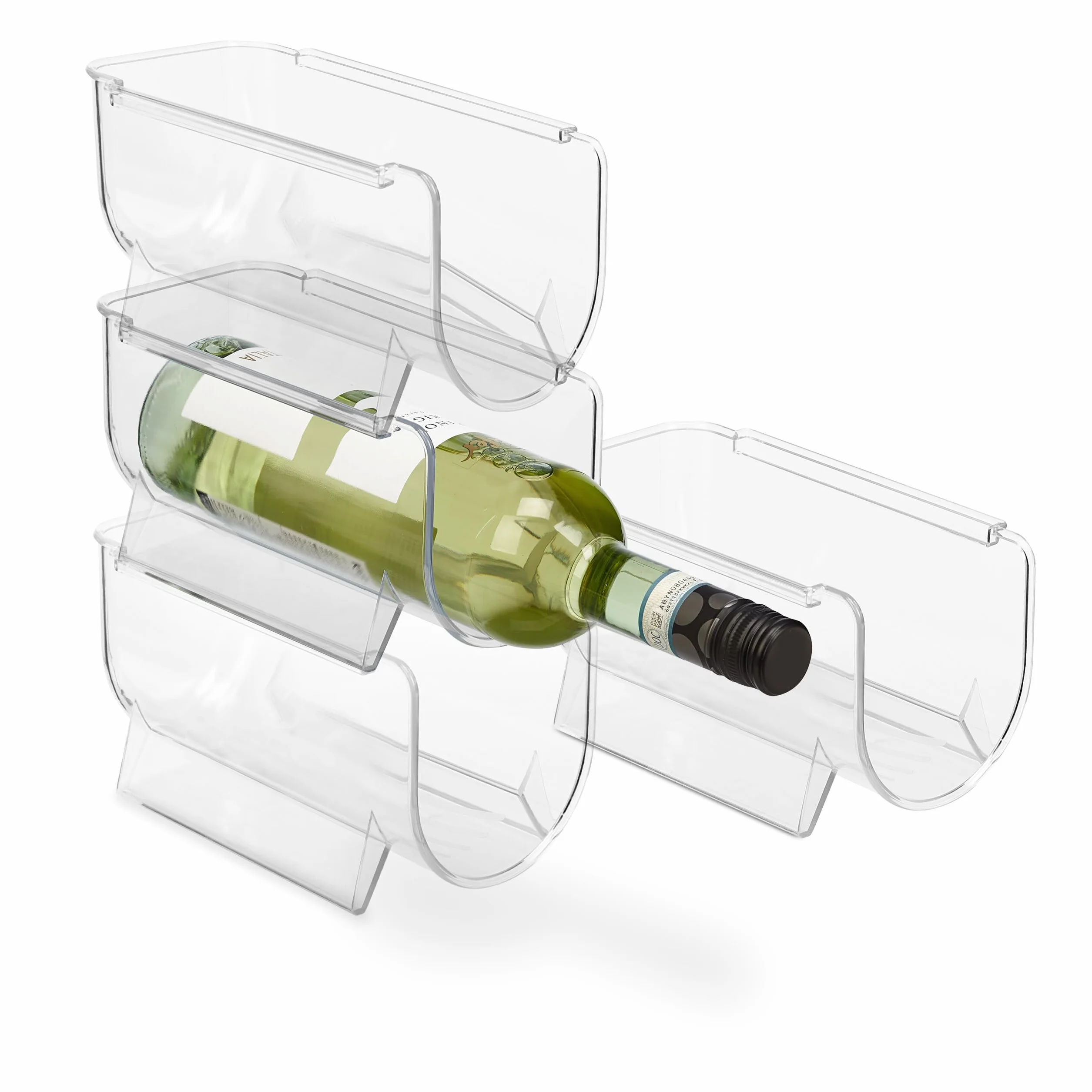 Relaxdays Organizer na lodówkę zestaw 4 sztuk 10,5 x 11 x 20,5 cm przezroczyste
