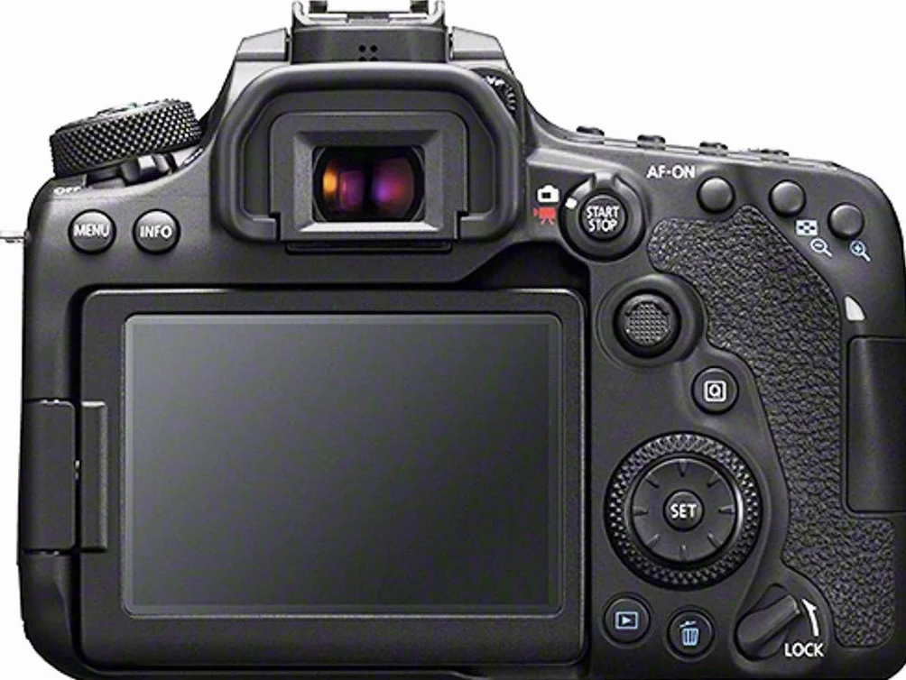Canon EOS 90D obudowa lustrzanki (32,5 megapikseli, 7,7 cm (3"), Bluetooth, wyświetlacz Vari-Angle Touch, czujnik APS-C, 4K, Full HD, DIGIC 8, WLAN), czarna