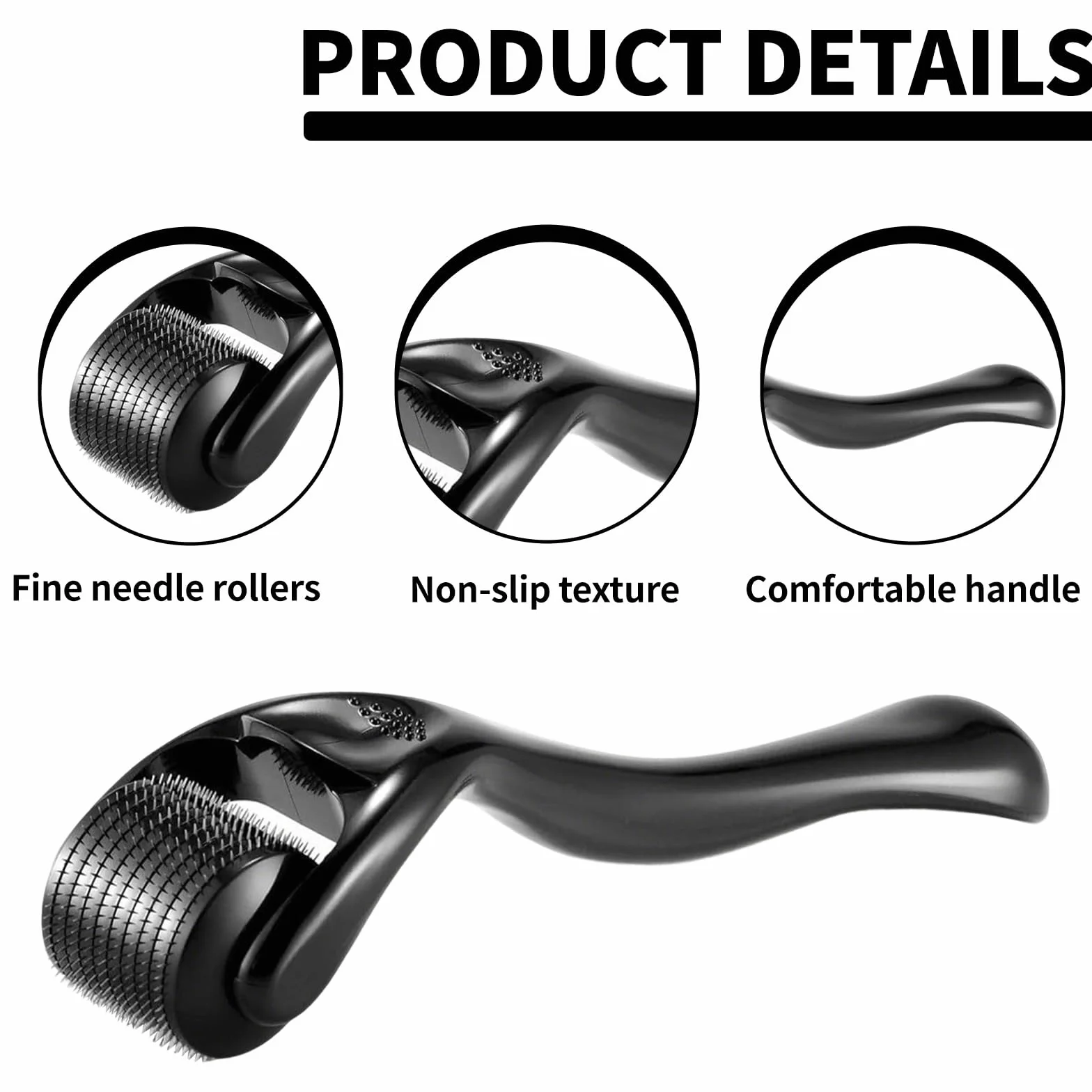 0,5 cm Mikroneedling do twarzy, Microneedling Hair z 540 końcówkami, mikroigłowa rolka do brody do twarzy, włosów, skóry, zmarszczek, wzrostu brody z mikroigłą do