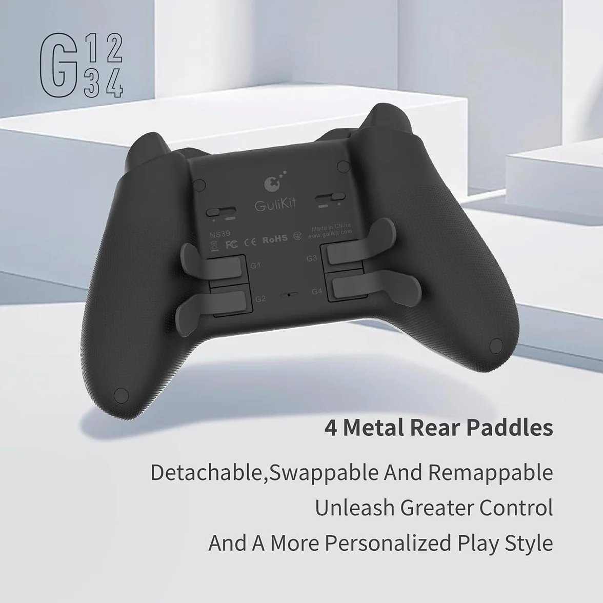GULIkit KK3 Max kontroler do gier Halla Effect Joysticki analogowe i cyfrowe wyzwalacze Wireless Pro 1000 Hz częstotliwość odpytywania maglev/HD/wibracje obrotowe kompatybilne z