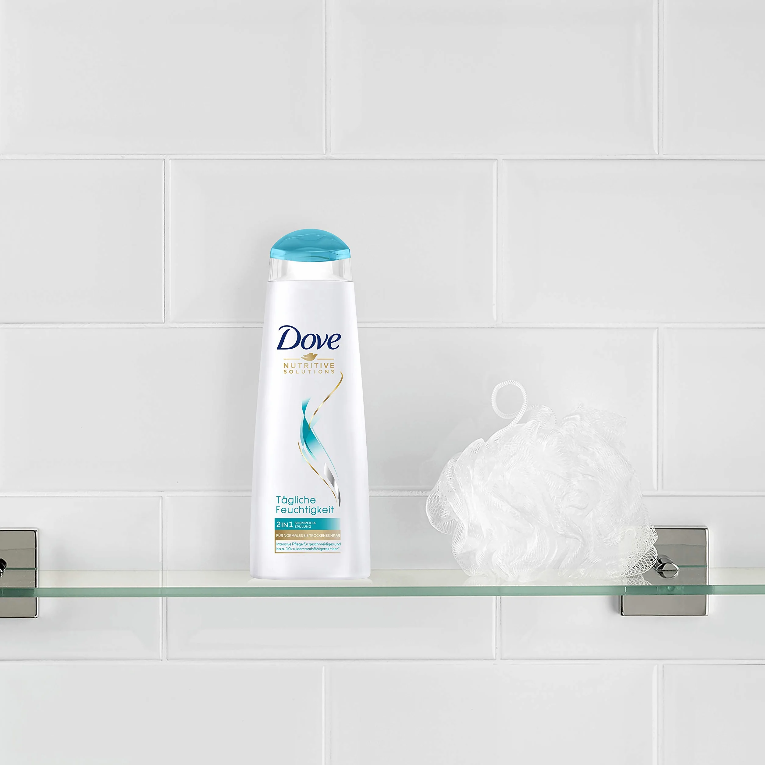 Dove Szampon i odżywka 2 w 1, codzienna pielęgnacja nawilżająca, intensywna pielęgnacja dla gładkich włosów, 250 ml, 1 sztuka