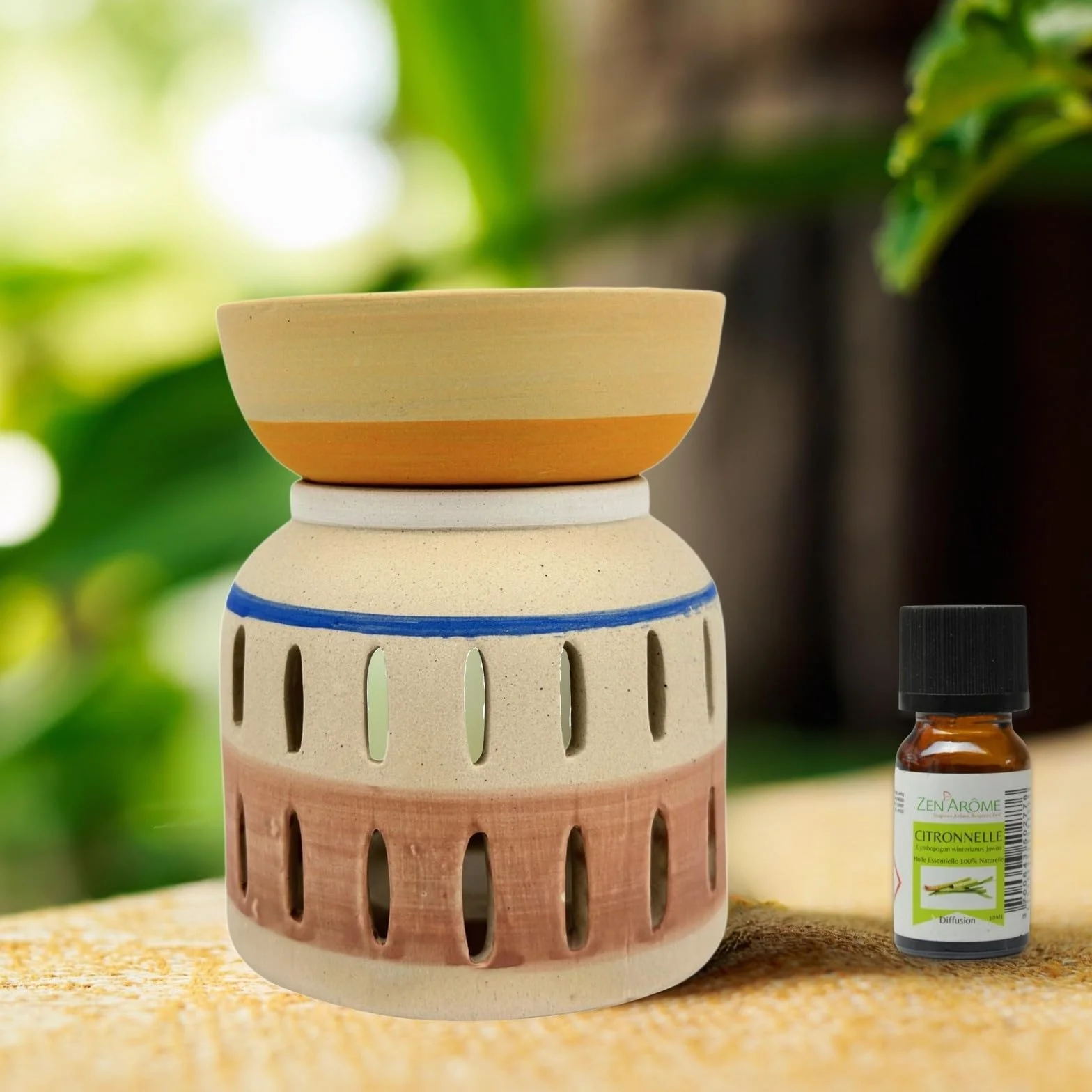 Vaso Perfumy - Seria Creativity - CraftAroma - Łatwa aromaterapia - Ręcznie malowana - Zabawny kreatywny obiekt DIY - Zapachowe wnętrze Rekreacyjne - Kremowy Palnik - 100 ML - H 12 cm - Zen'Arôme