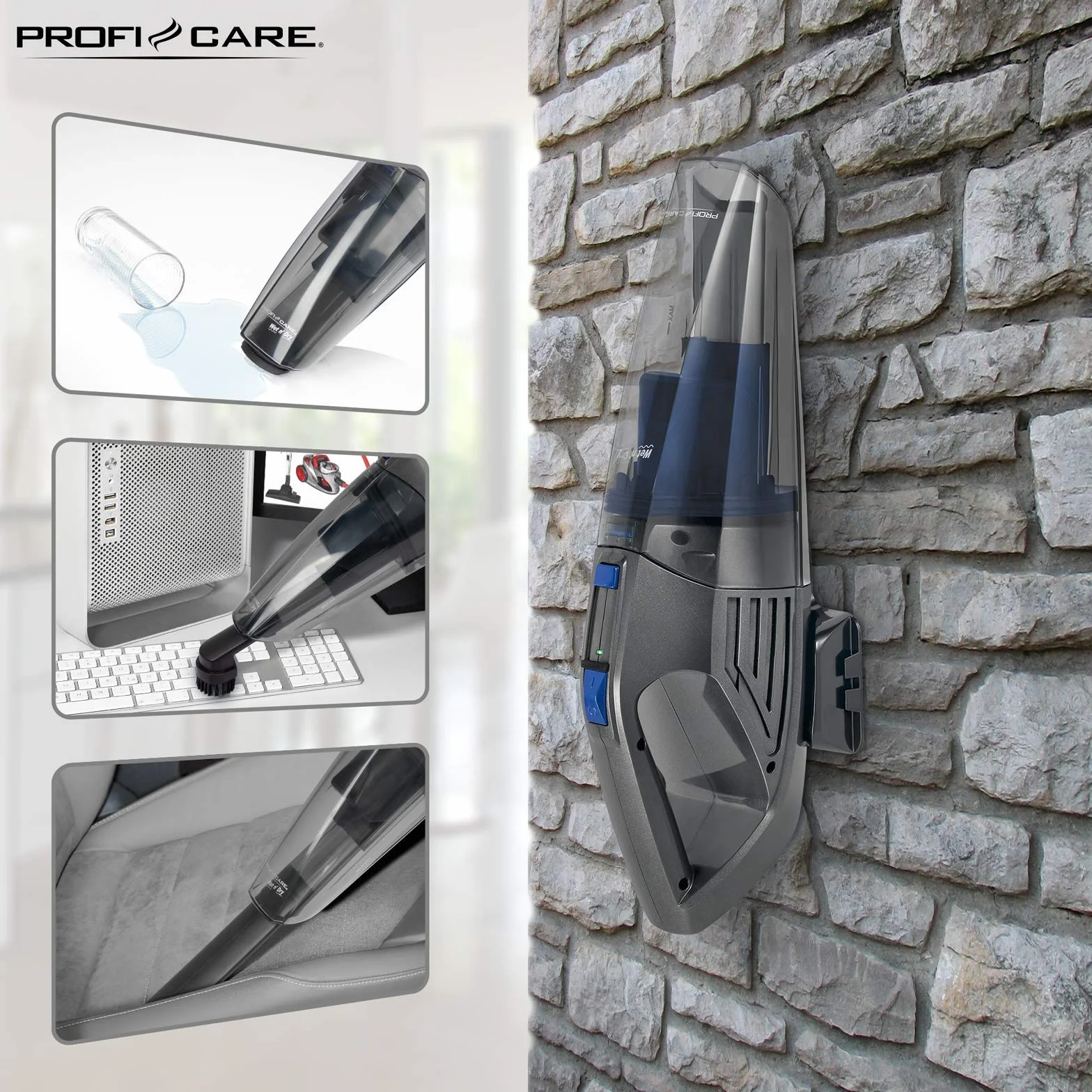 Proficare Wet N' Dry Odkurzacz Ręczny 2640W 14.8V Niebieski