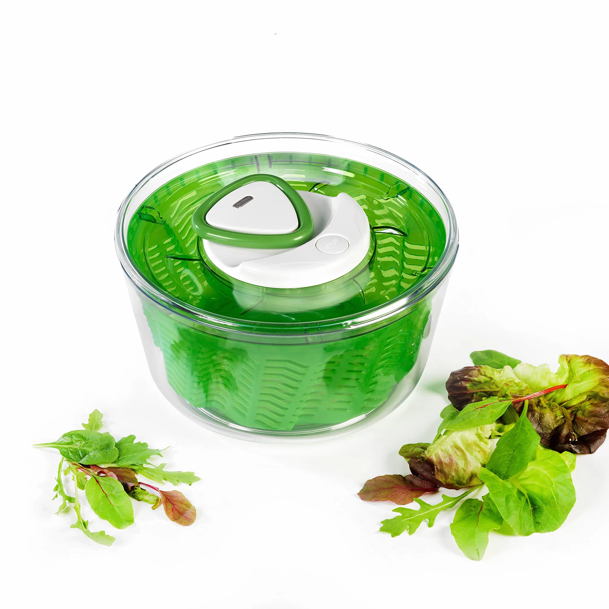 Zyliss Easy Spin 2 Salad Spinner, 3,5 l, plastik, zielony, unikalny AquaVent™/chowany przewód i system hamulcowy/antypoślizgowa podstawa/łatwe czyszczenie
