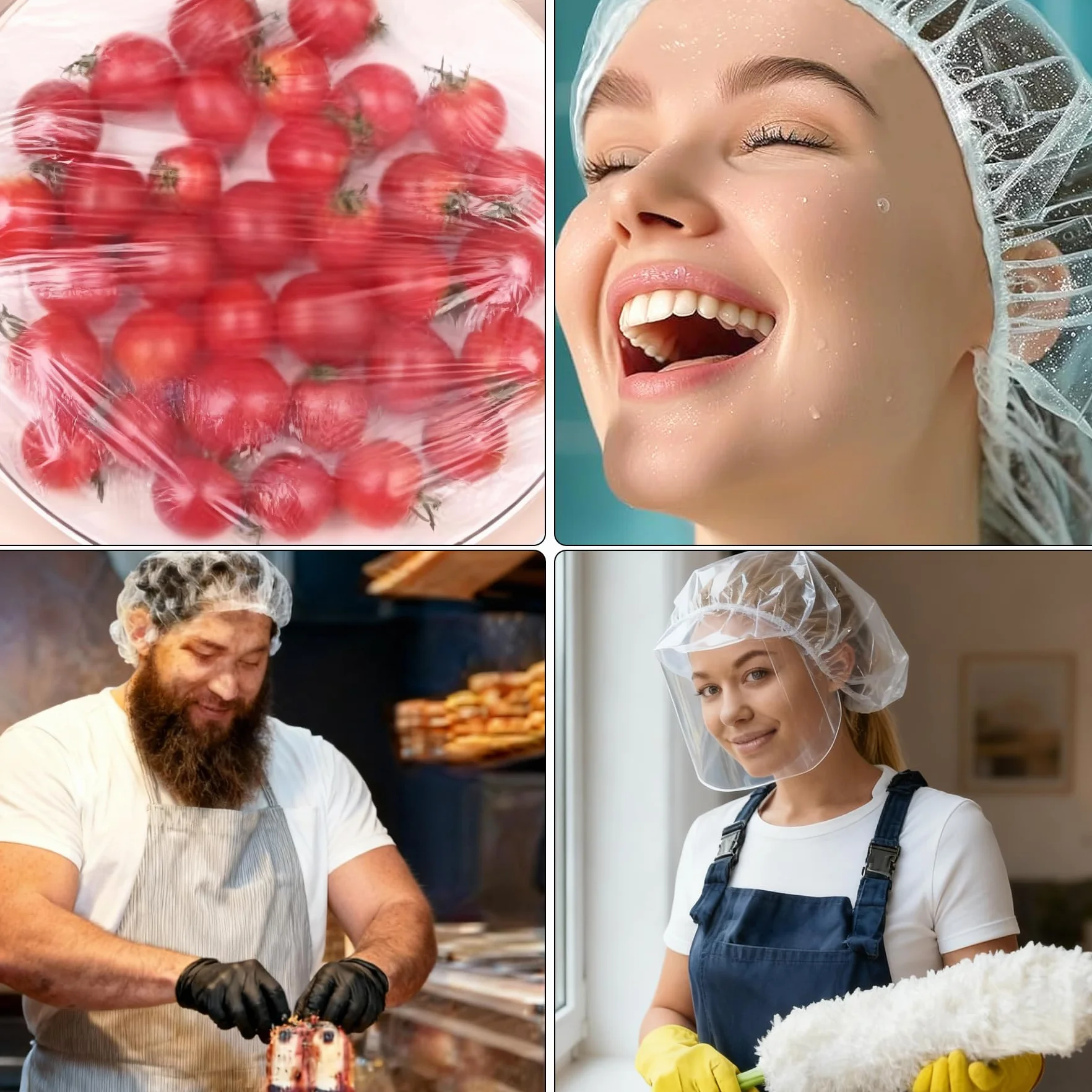 100 jednorazowych czepków prysznicowych unisex duże plastikowe czepki do włosów do głębokiej kondycji czepek prysznicowy wielokrotnego użytku wodoodporne dla kobiet mężczyzn pielęgnacja włosów czepek