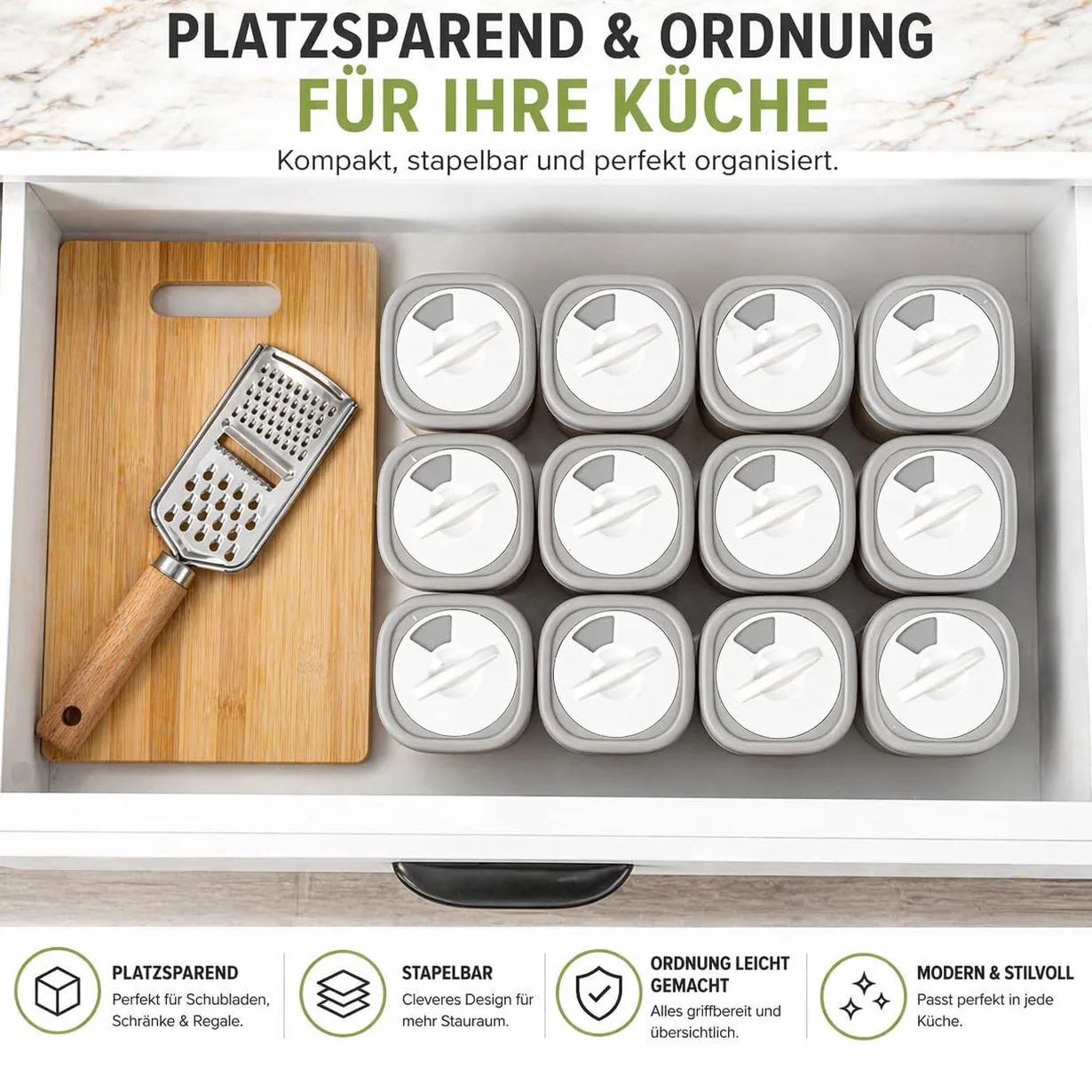 Zestaw 12 plastikowych pudełek na przyprawy, przezroczyste słoiki, BPA free, do kuchni i kempingu