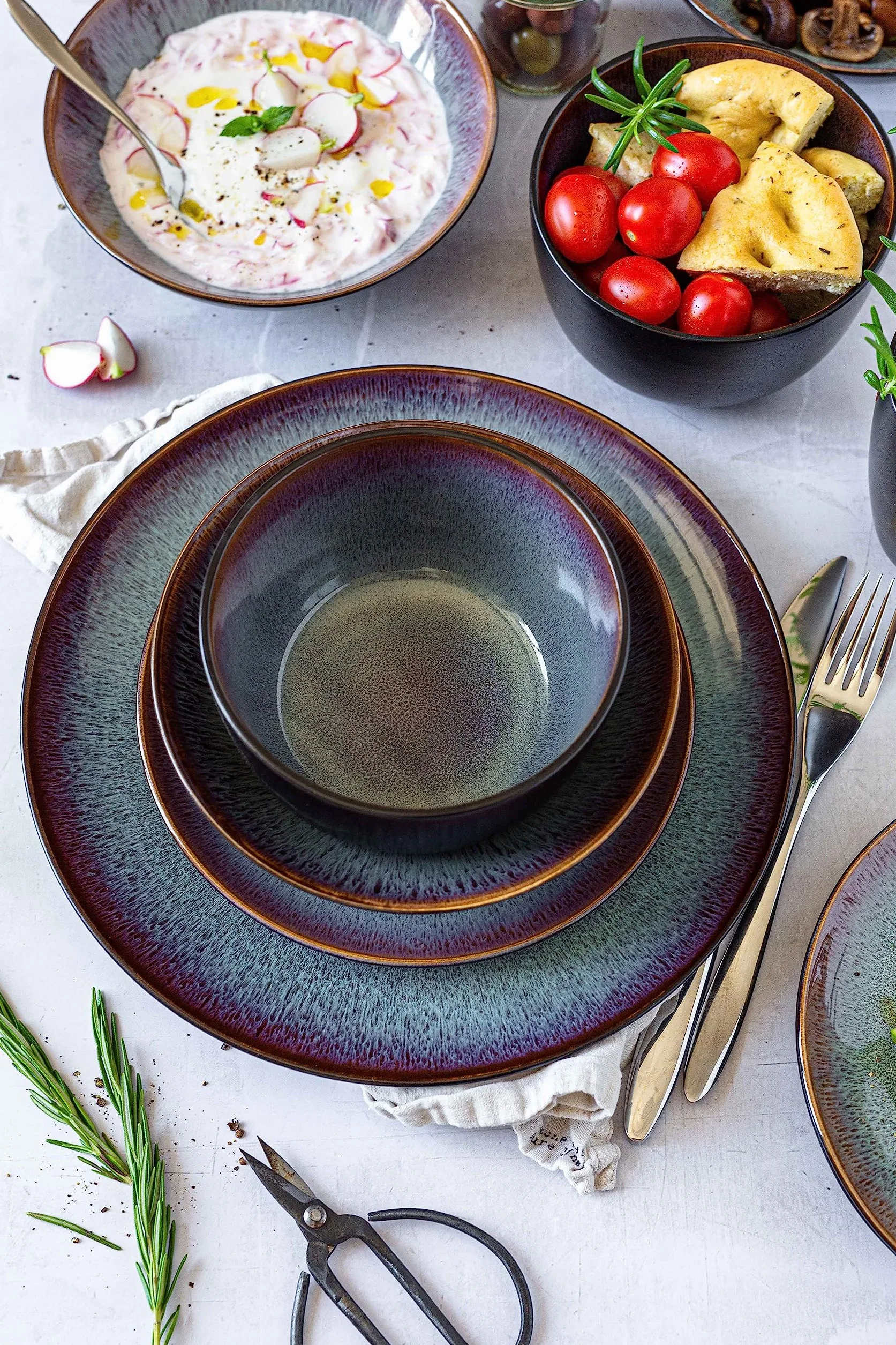 MÄSER Teona zestaw naczyń ceramicznych 20-częściowy dla 4 osób kamionka