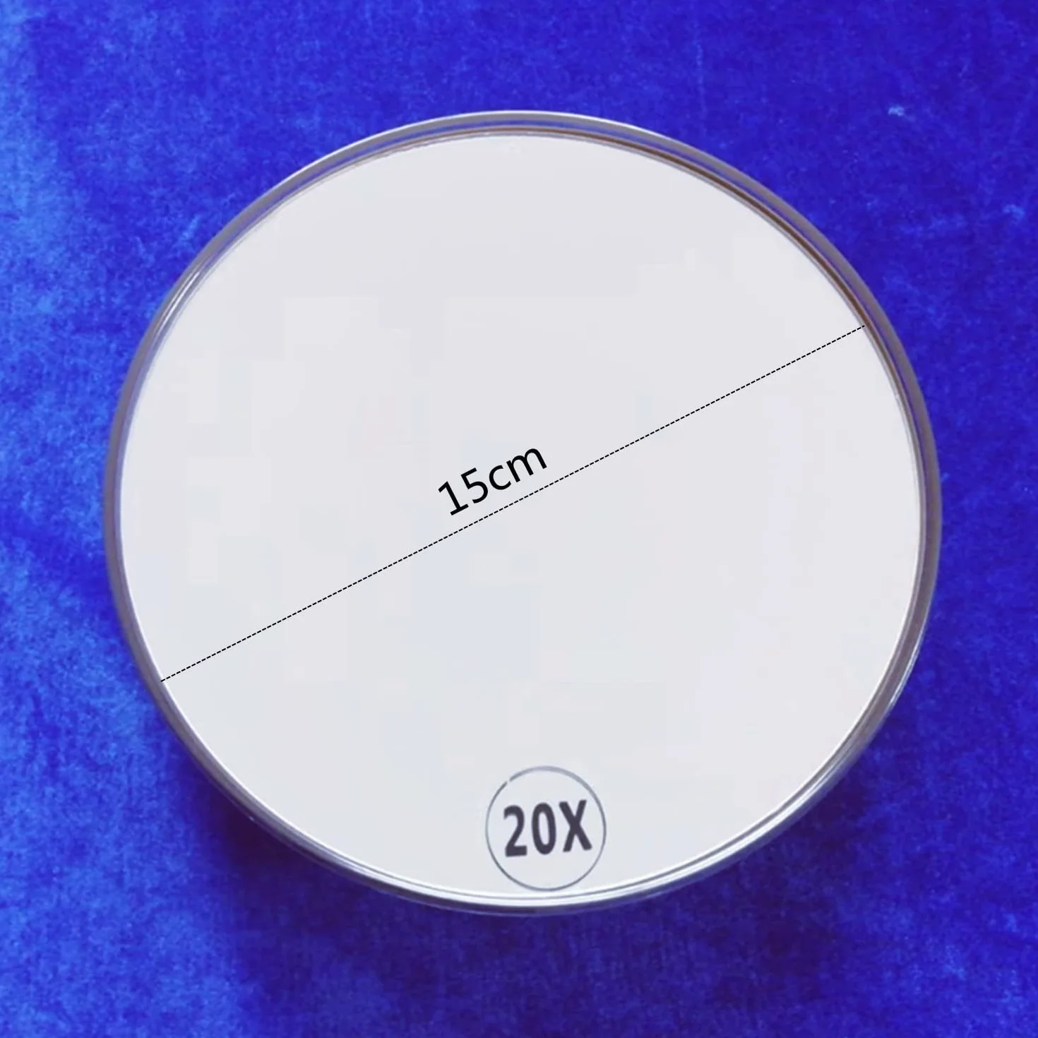 LATRAT Lustro powiększające 20 x 3 x przyssawki, lusterko zbliżone do precyzyjnych szczegółów makijażu, super powiększenie 15 cm okrągłe wklęsłe lustro