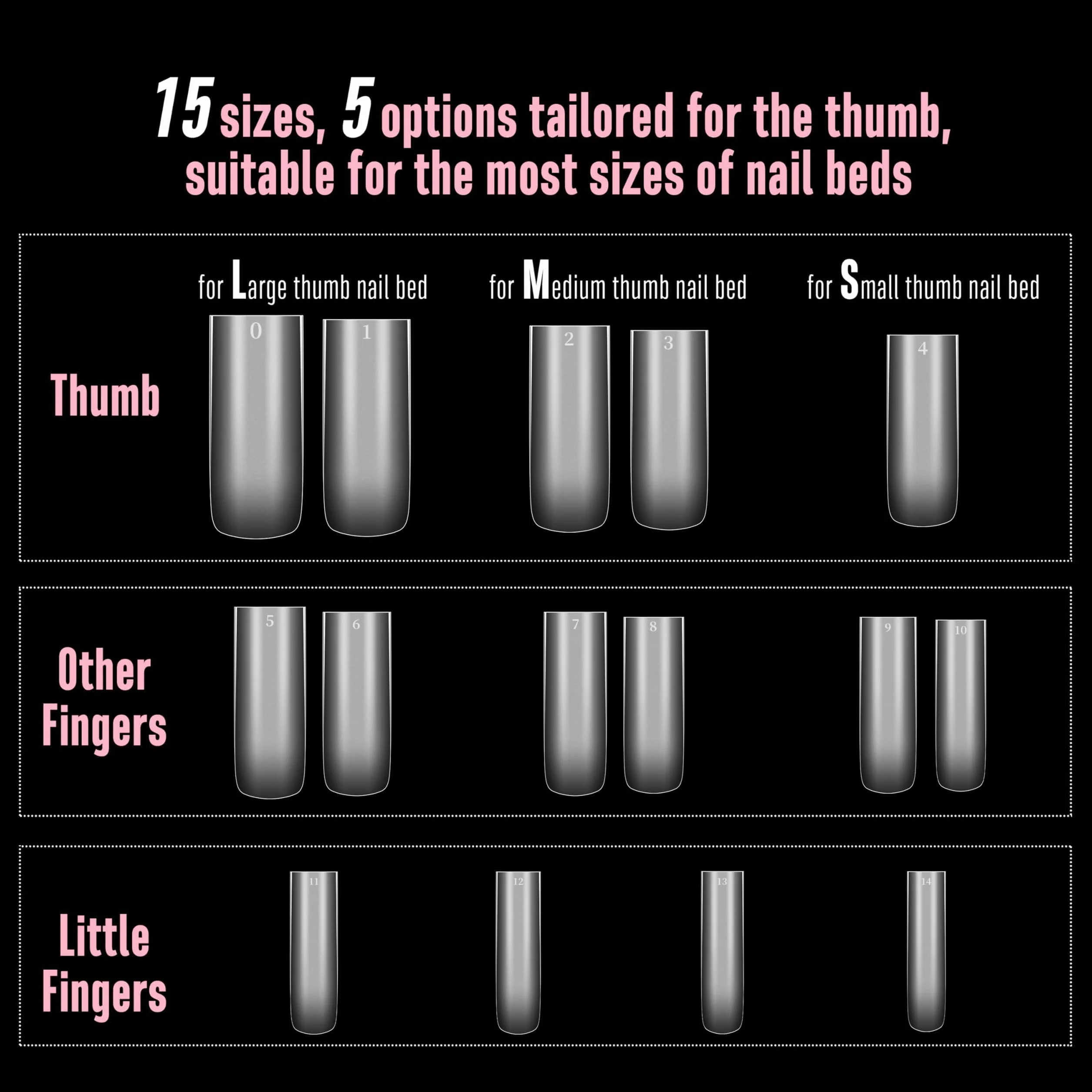 NOVO OVO Sharp Square Long Nail Tips Press on, Natural (Not Sculpted) No C-Curve Soft Gel podwójne matowe sztuczne przedłużenie paznokci, paznokcie pełne pokrycie do salonu manicure DIY, 15 rozmiarów