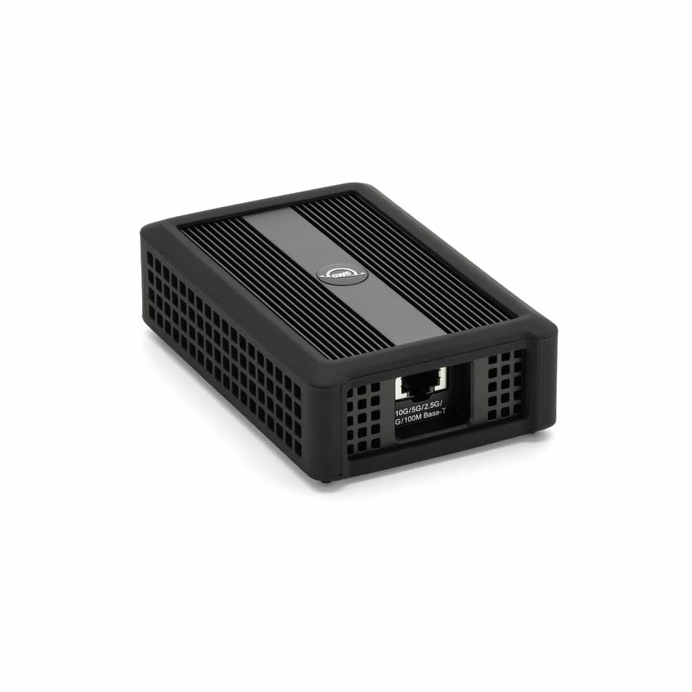 OWC Adapter Ethernet Thunderbolt 4 10G, do szybkich połączeń sieciowych, port RJ45 obsługuje 10 Gb/s, 5 Gb/s, 2,5 Gb/s, 1 Gb/s i 100 Mb/s Base-T, kompatybilny z portami hosta Thunderbolt 4