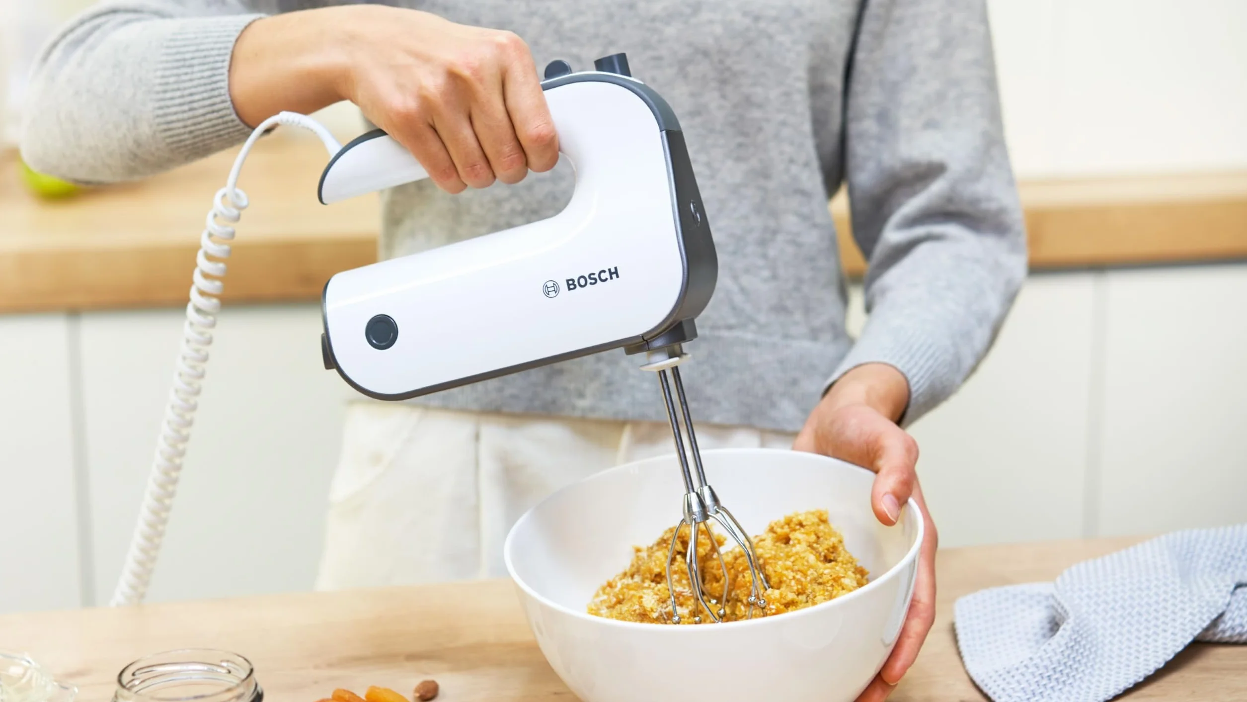 Bosch mikser ręczny 850 W 5 prędkości MFQ49300 biały/ciemnosrebrny