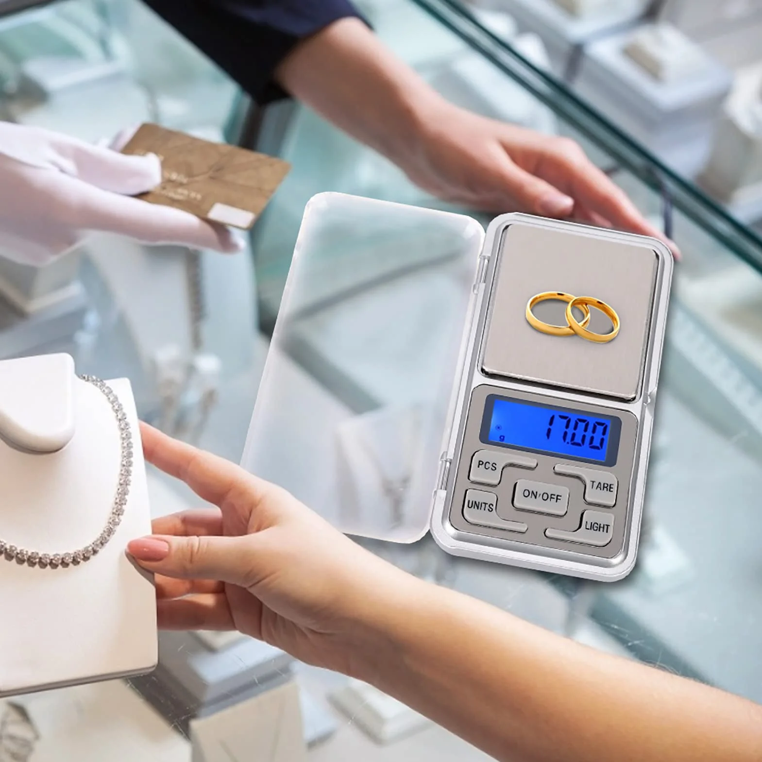 Qcwwy Cyfrowa Waga Kieszonkowa, 500g 0,1g o Wysokiej Dokładności, Przenośna Mini Elektroniczna Waga do żywności z Niebieskim Podświetleniem i funkcją Liczenia do Biżuterii Kuchennej