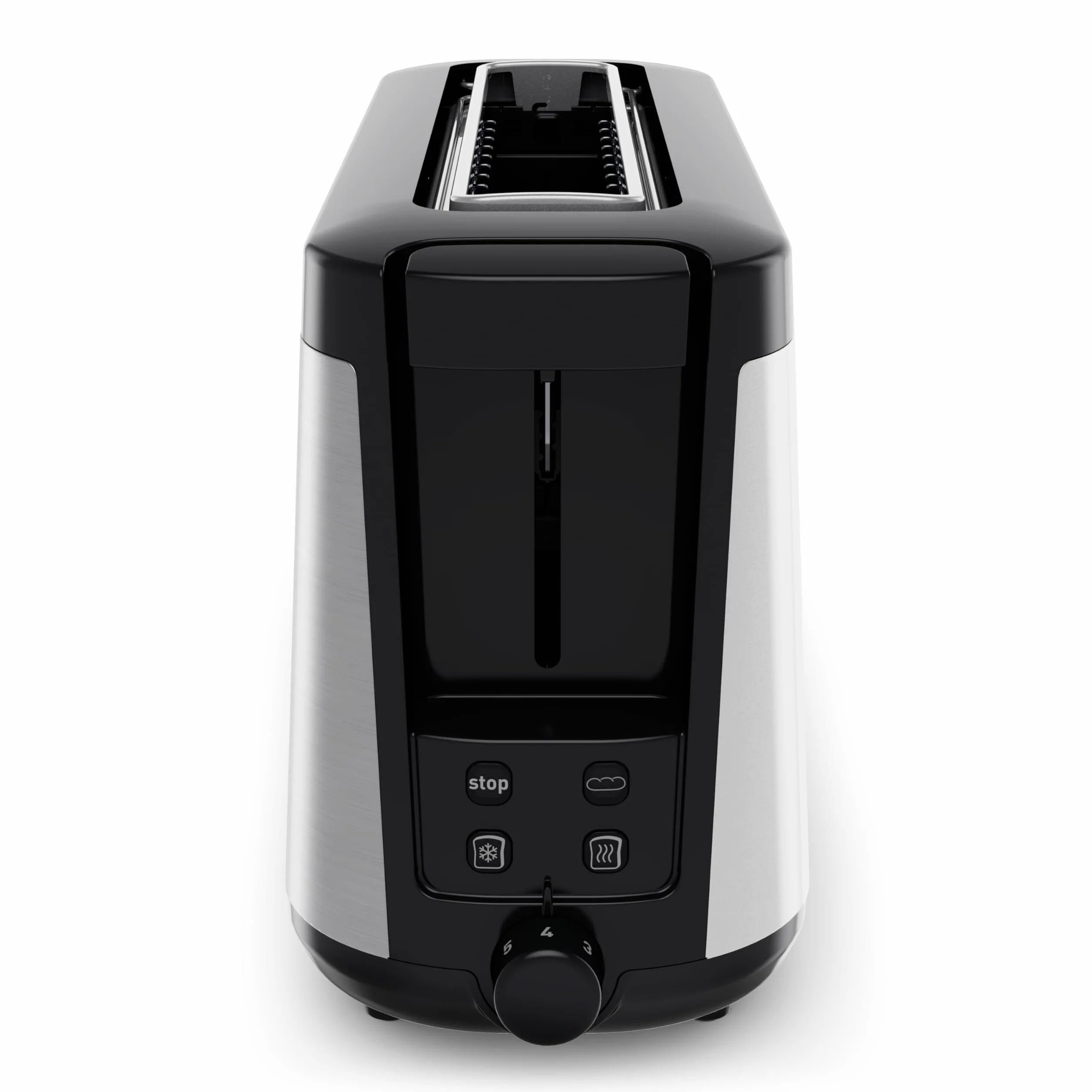 Tefal Element TL4308 toster z długim gniazdem | 7 poziomów brązowienia | 1000 watów | Zintegrowane mocowanie rolkowe | Elegancki design | Czarny/Stal nierdzewna