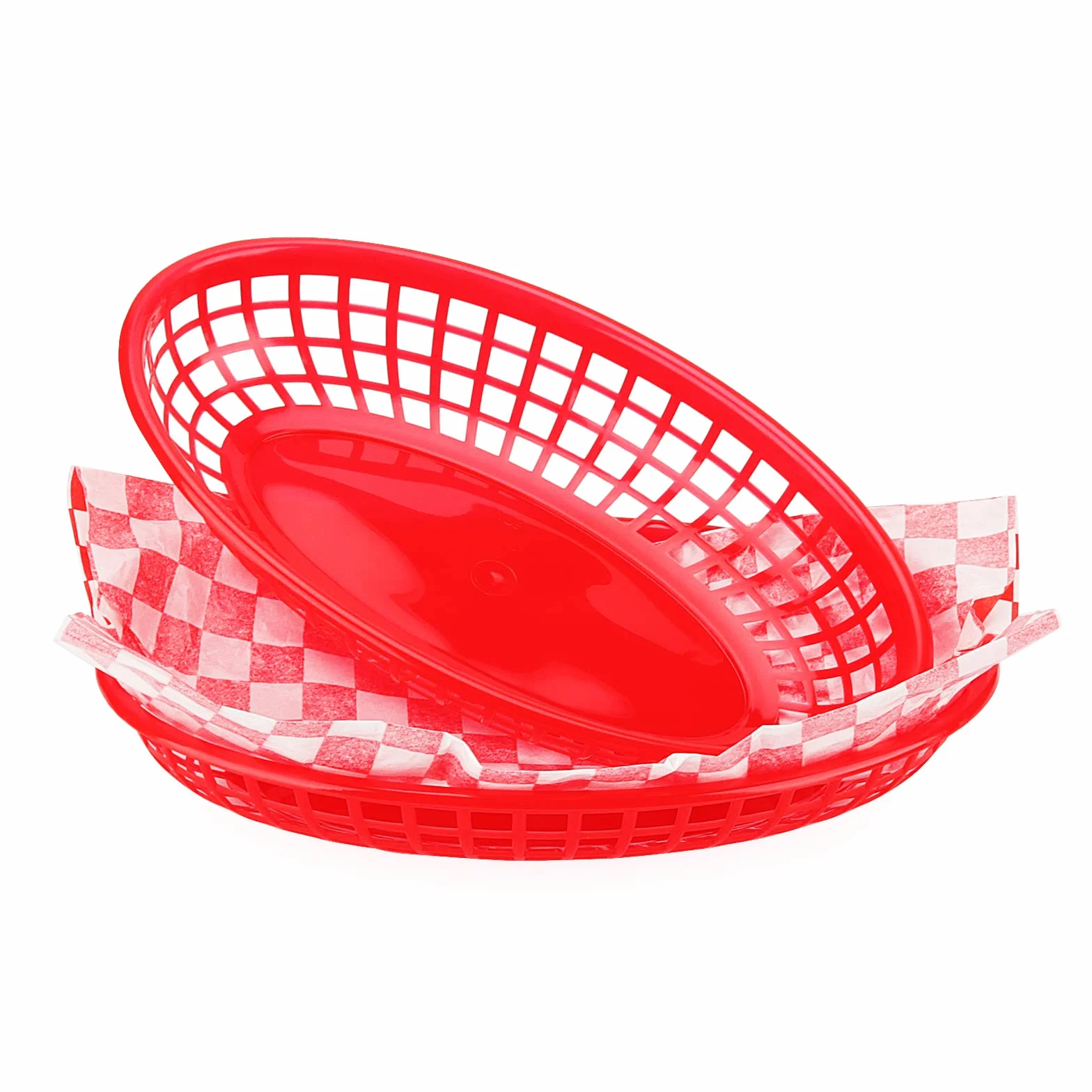 Deli kosze na fast food 22x14x4 cm tworzywo sztuczne czerwone 50 sztuk