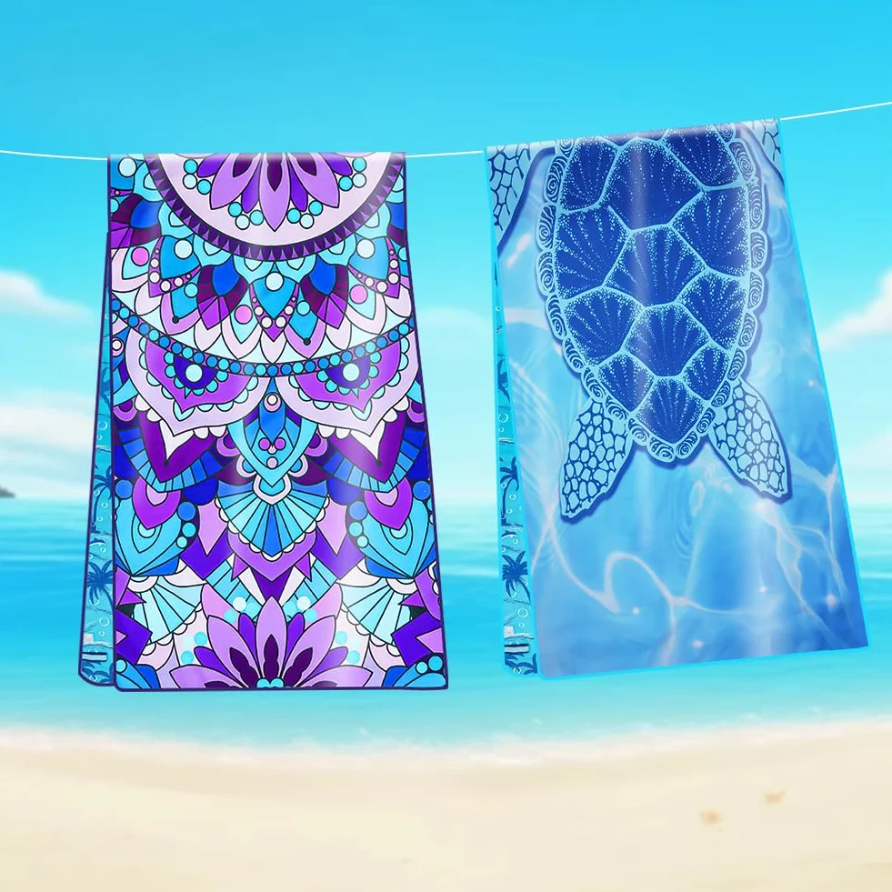 flintronic Ręcznik plażowy z mikrofibry 180 x 80 cm, bez piasku, podróżny