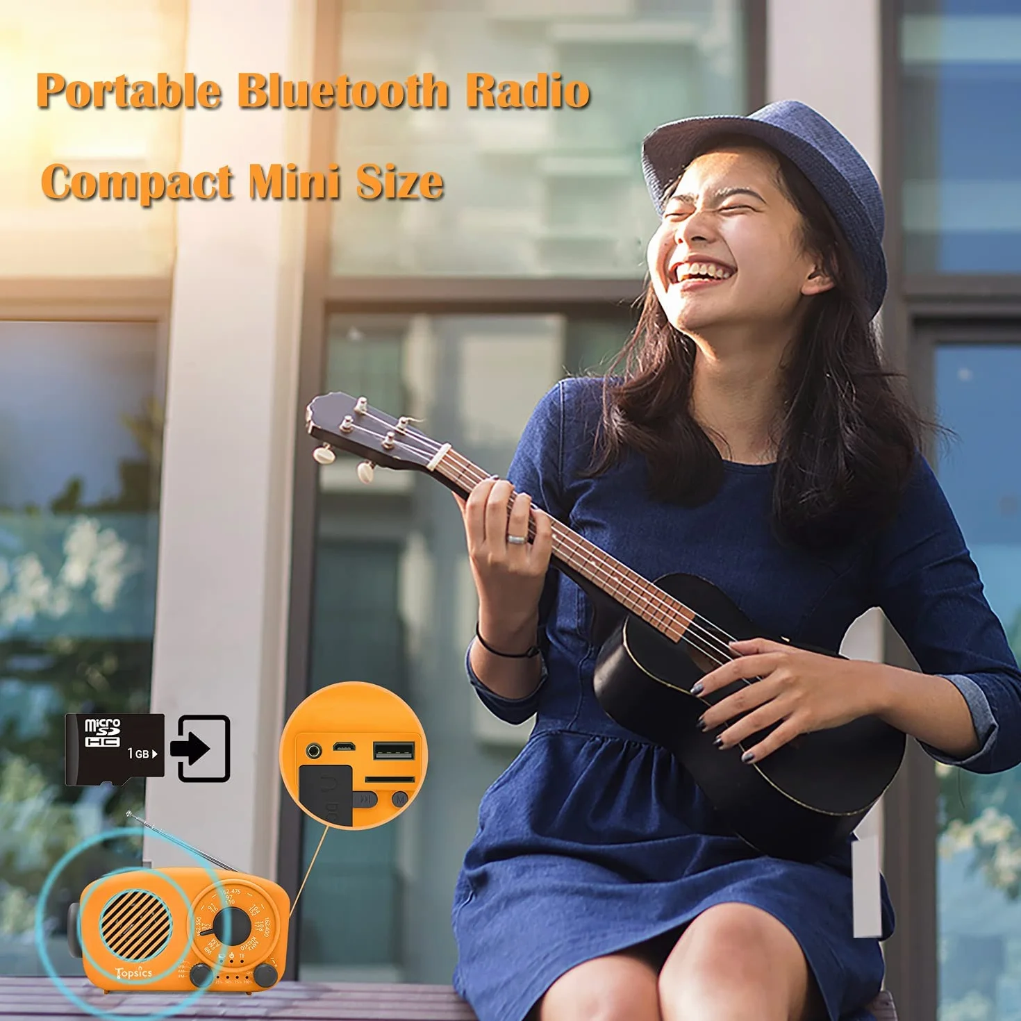 radio zewnętrzne z funkcją Bluetooth, SW/AM/FM z akumulatorem 2000 mAh, małe sytuacje awaryjne, na kemping z latarką, obsługa karty TF / AUX / USB (z kartą TF 1 GB)
