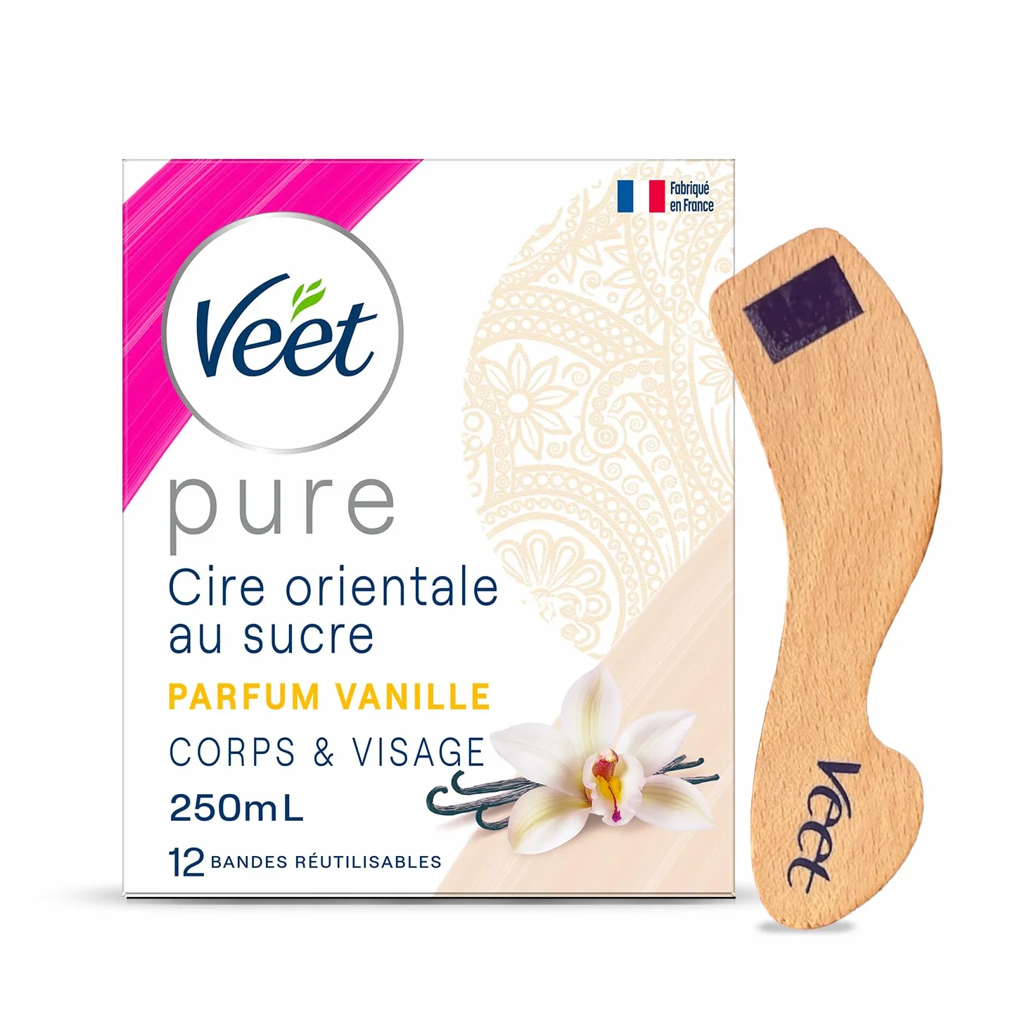 Veet PURE - Gorący wosk z cukrem i wanilią - depilacja bez pasków, wanilia, 250 ml