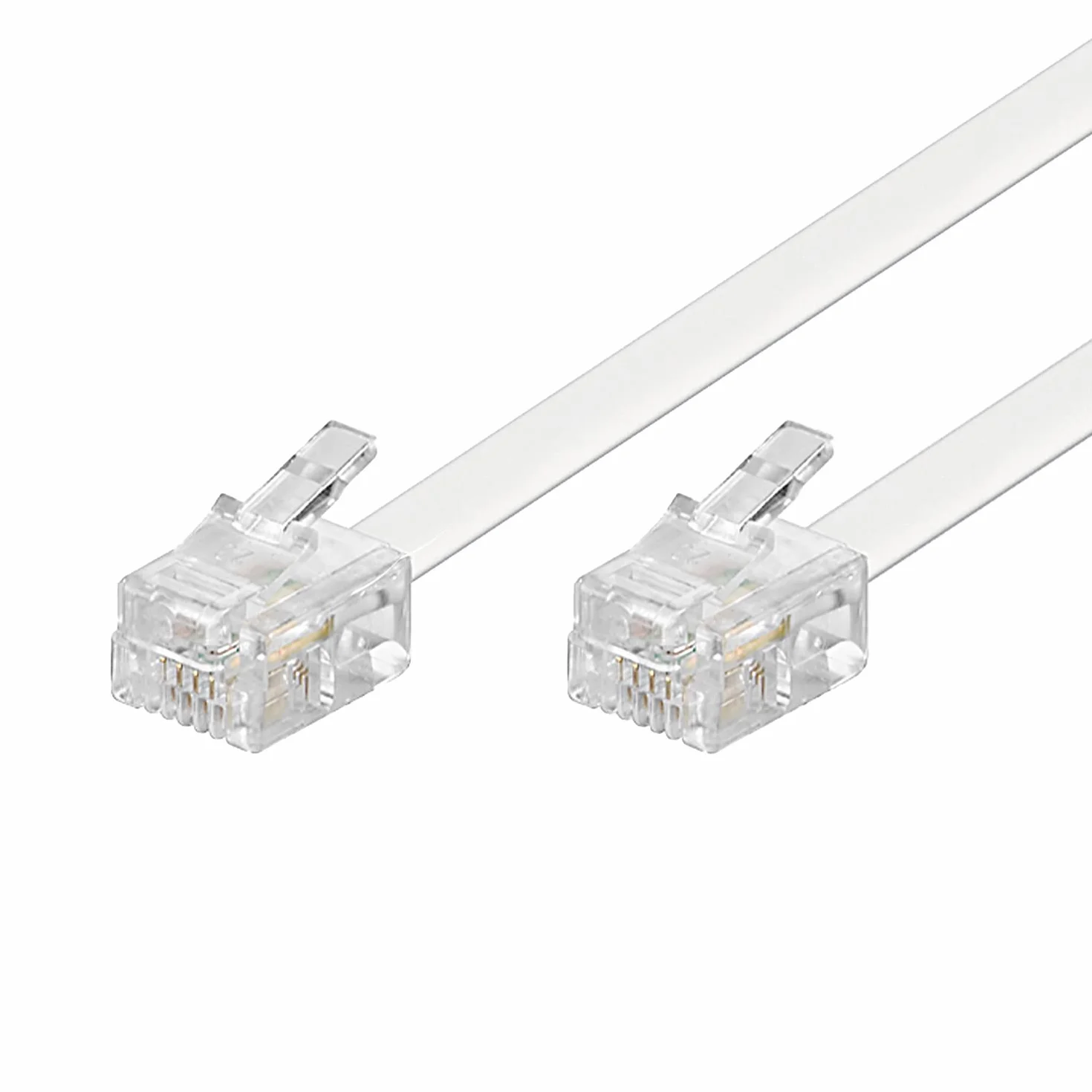 Goobay 93063 kabel przyłączeniowy modułowy 10 metrów, biały - wtyk RJ11/RJ14 (6P4C) do wtyczki RJ11/RJ14 (6P4C)