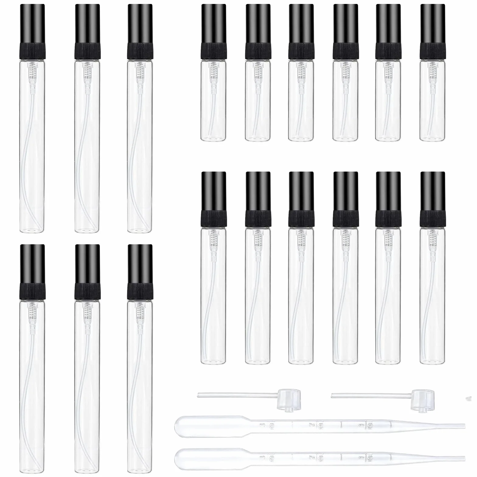 Szklany atomizer do perfum 3 ml 5 ml 10 ml, butelka na próbki, mini z rozpylaczem, przezroczysta, pusta