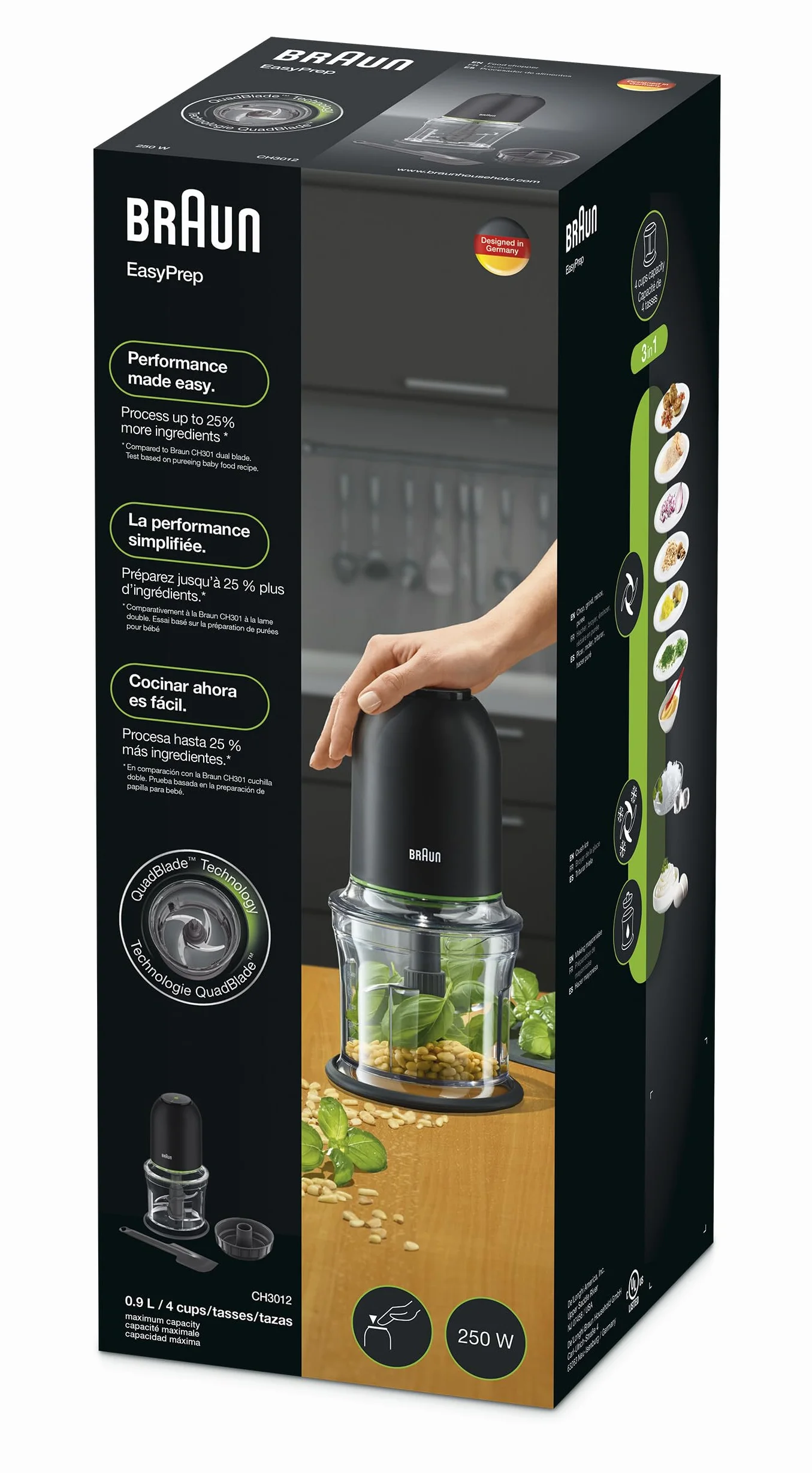 Braun MultiPractic 3 CH3011BK maszynka do mielenia 500 W stal nierdzewna kruszarka do lodu czarny