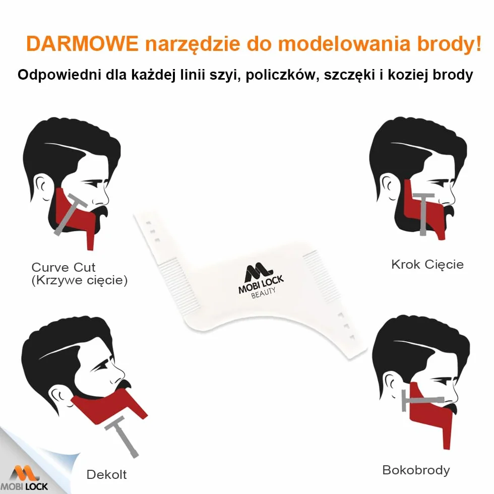 Śliniak do Golenia Brody - Inteligentny sposób na golenie - Fartuch przycinania brody - Peleryna do golenia dla mężczyzn (urodziny, Dzień Ojca, Boże Narodzenie) - Goleniem bez bałaganu - od Mobi Lock