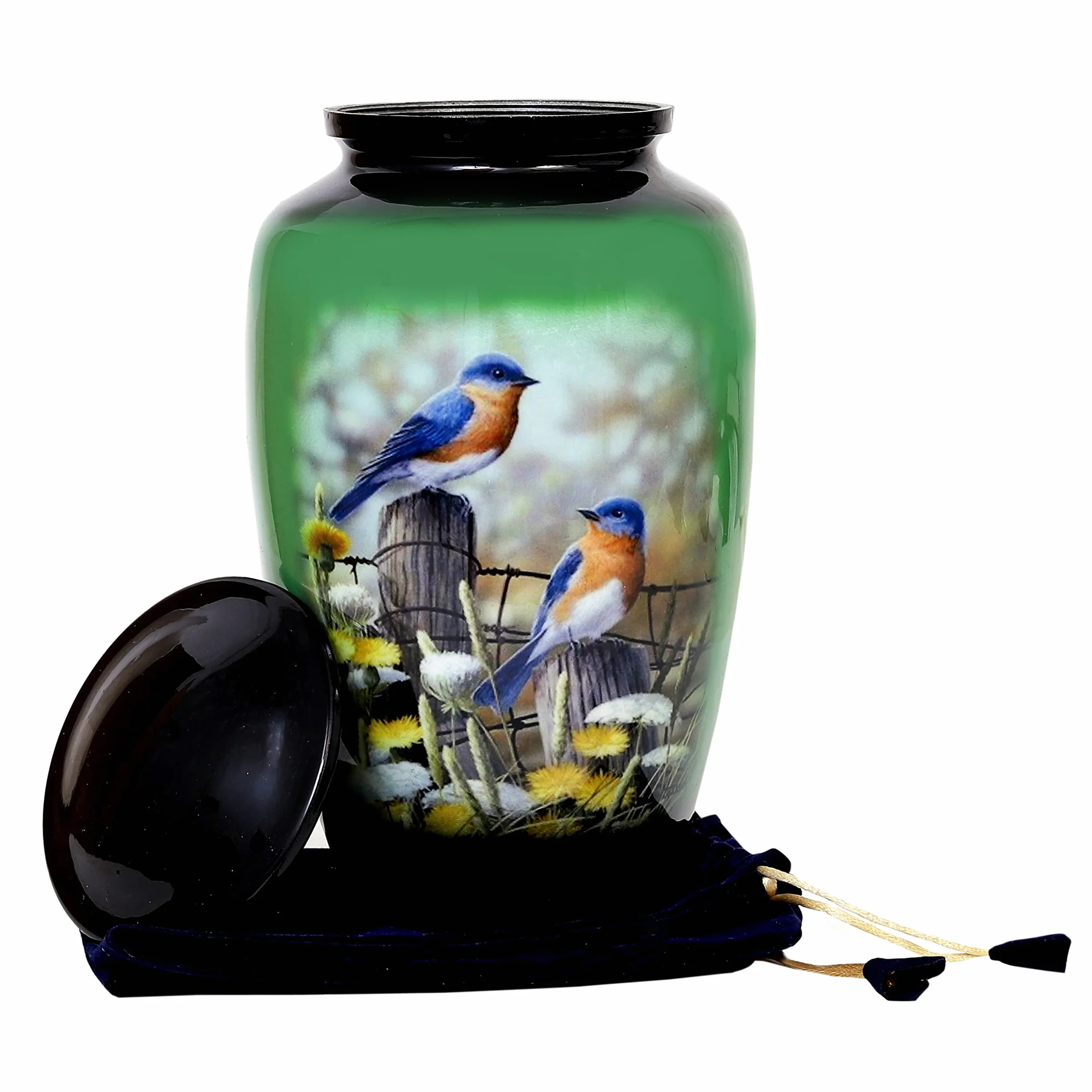 HLC Lovely Humming Bird Urna kremacyjna dla dorosłych - ręcznie wykonana urna na prochy ludzkie (90 kg - 10,5 x 15 cm)