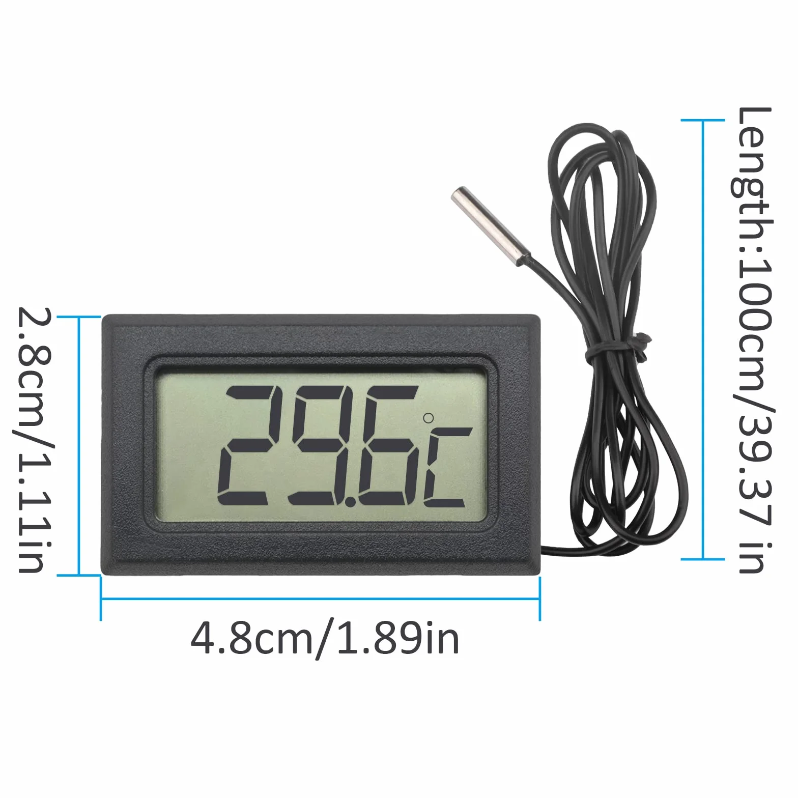Cyfrowy termometr LCD -50°C ~ +110°C z czujnikiem NTC 1m 3 sztuki