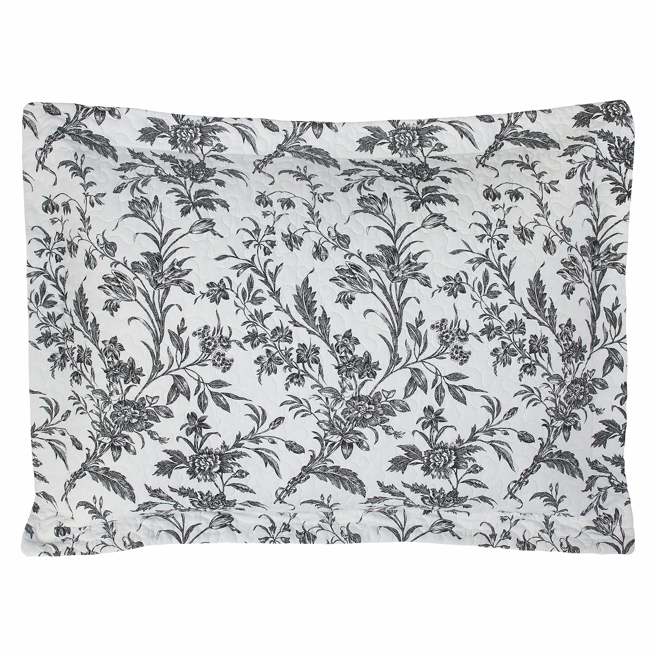 Laura Ashley Bawełniana dwustronna pościel z poszewkami, kwiatowa, Amberley czarny/biały, podwójna