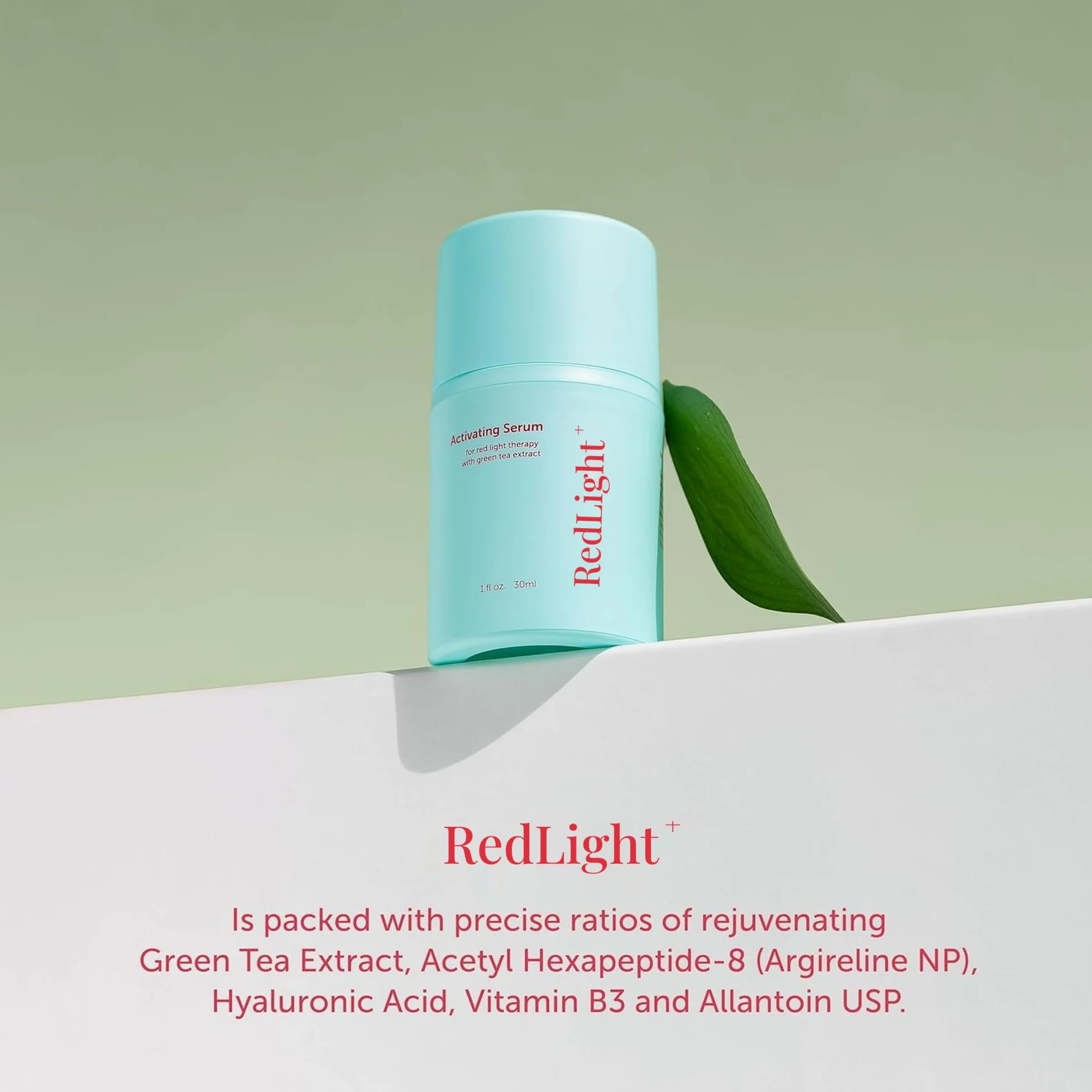 Berkland Serum aktywatorowe z terapią światłem czerwonym - wzmacnia działanie i redukuje zmarszczki dzięki temu nawilżającemu serum do twarzy z zieloną herbatą nawilżającym serum AC