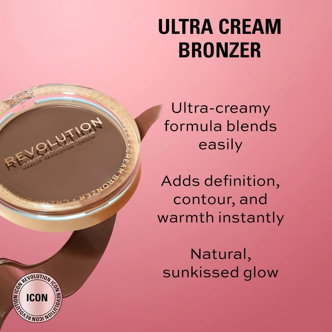 Makeup Revolution, Ultra, kremowy brązer, ciemny, 6,7 g