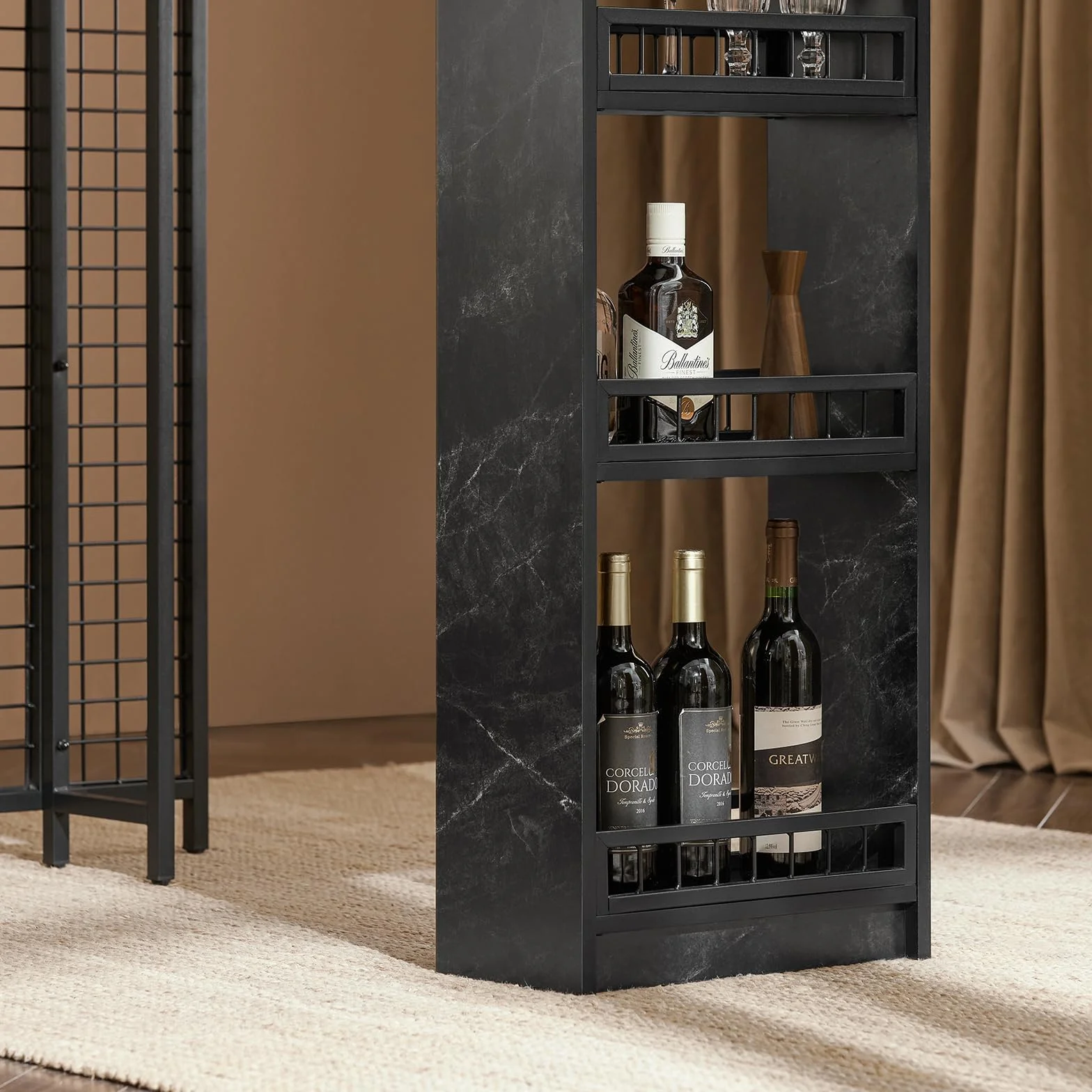 SoBuy FWT100-SCH Stolik Barowy Wysoki 120x105x50cm imitacja marmuru