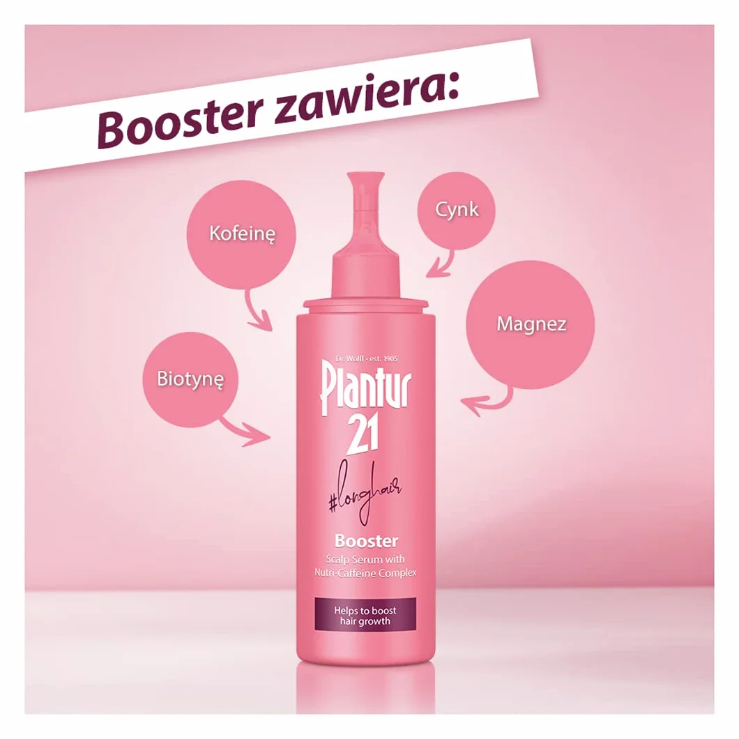 Plantur 21#longhair Booster 125ml | Serum do włosów przyspieszające porost włosów | Bez Silikonów Bez Parabenów | Zastrzyk energii dla cebulek włosowych